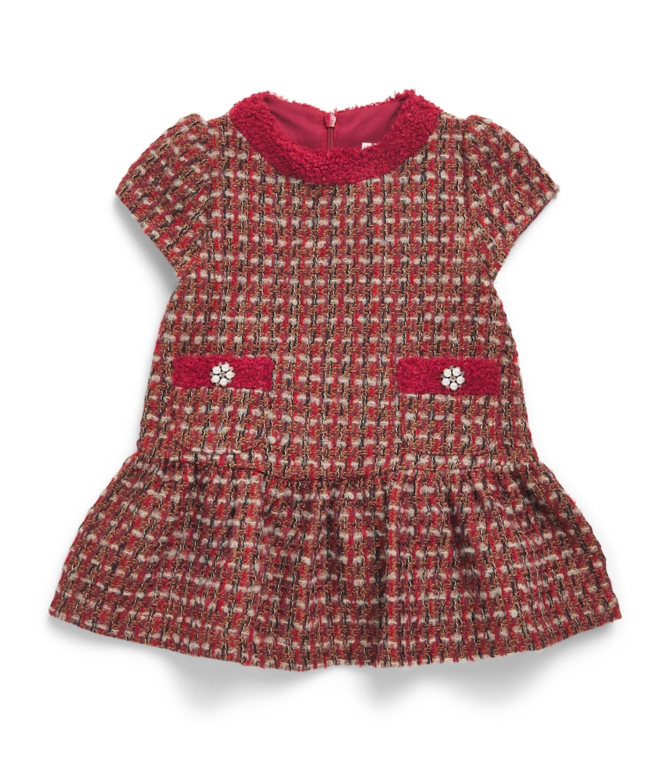 Patachou Tweed Dress (6 Months-4 Years) Burg Tweed