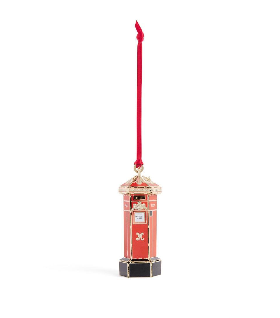 The London Christmas Company Postbox Tree Decoration Gold, Red, Black