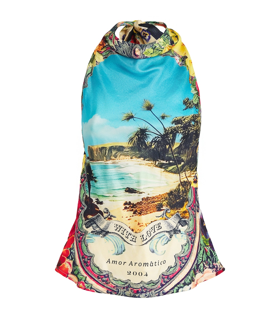 Silk Bathing Bombshell Halterneck Top