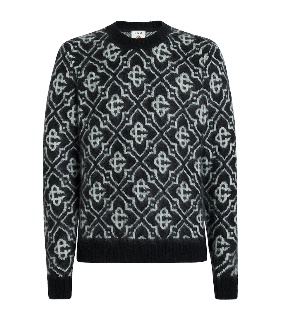 Mohair-Blend Monogram Sweater