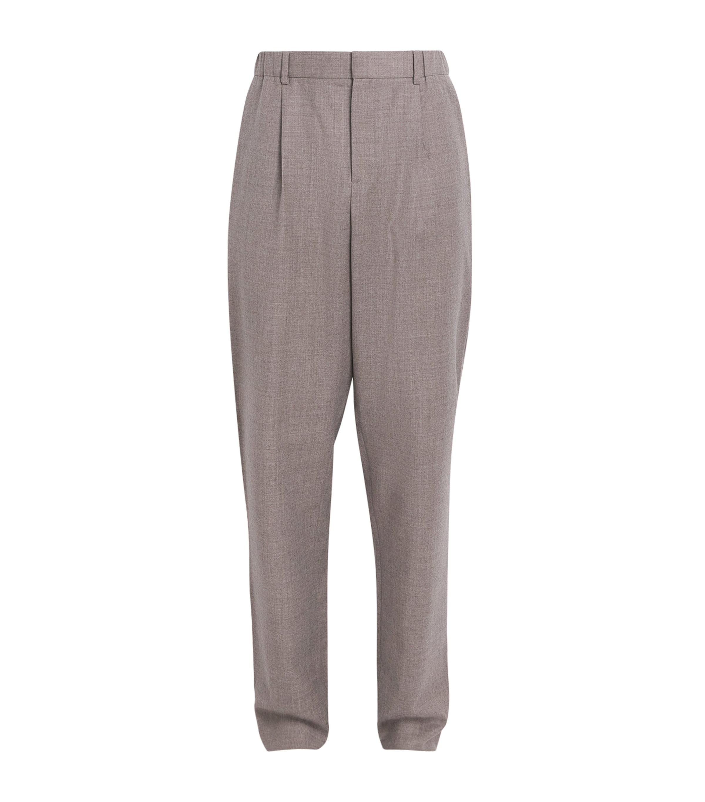 Agnona Mens Wool Slim Trousers Drk Beige Sesame