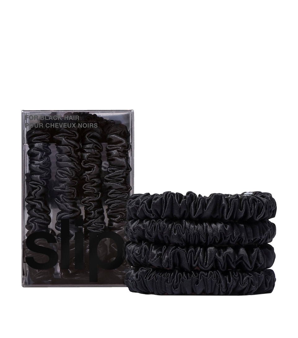 Pure Silk Skinny Scrunchies  (Set of 4)