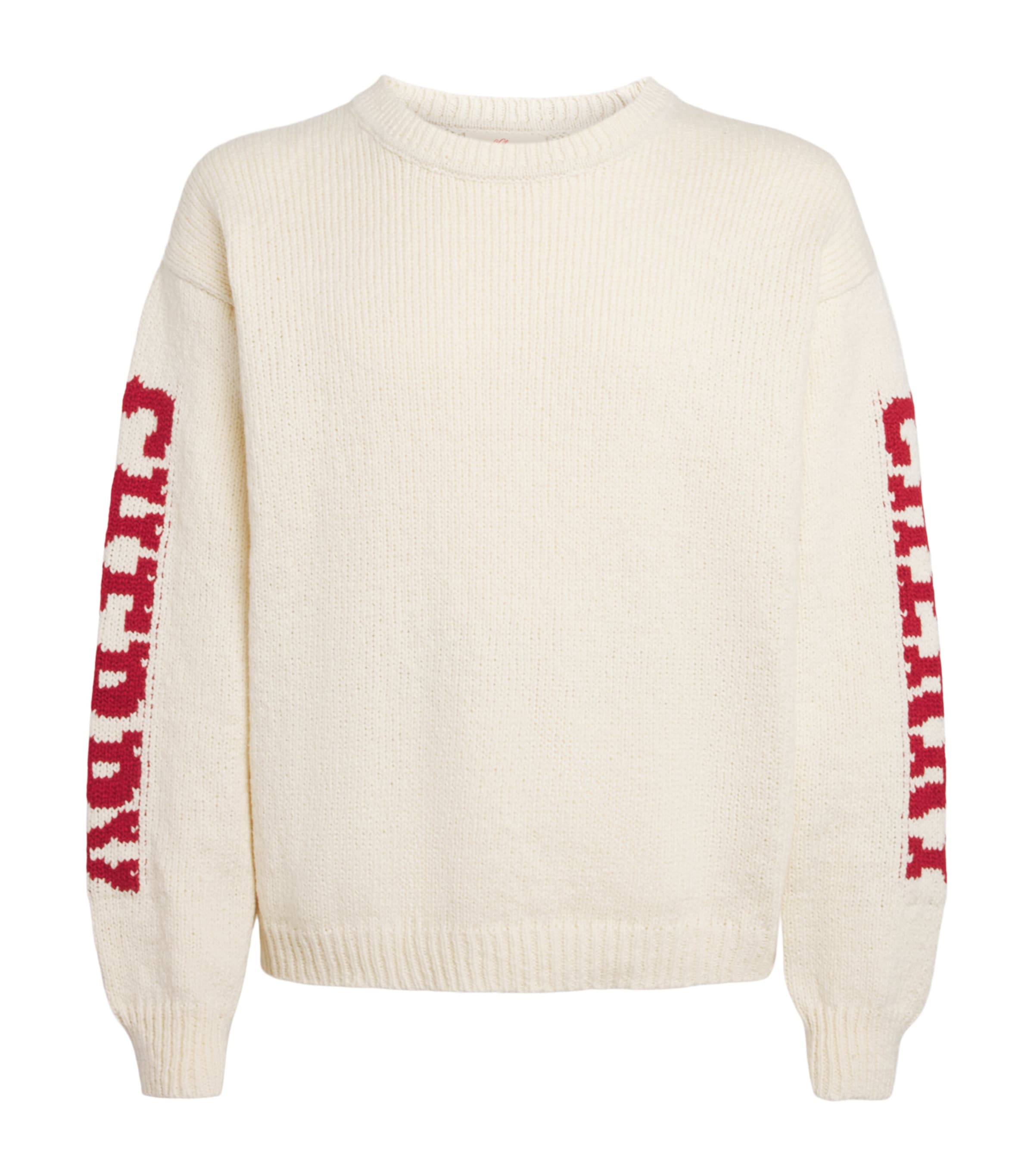 Cotton Intarsia Logo Sweater