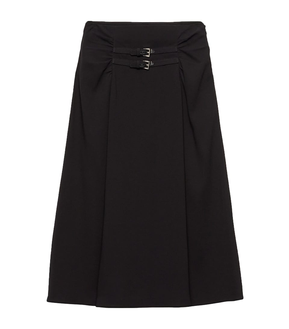 Buckle-Detail Midi Skirt