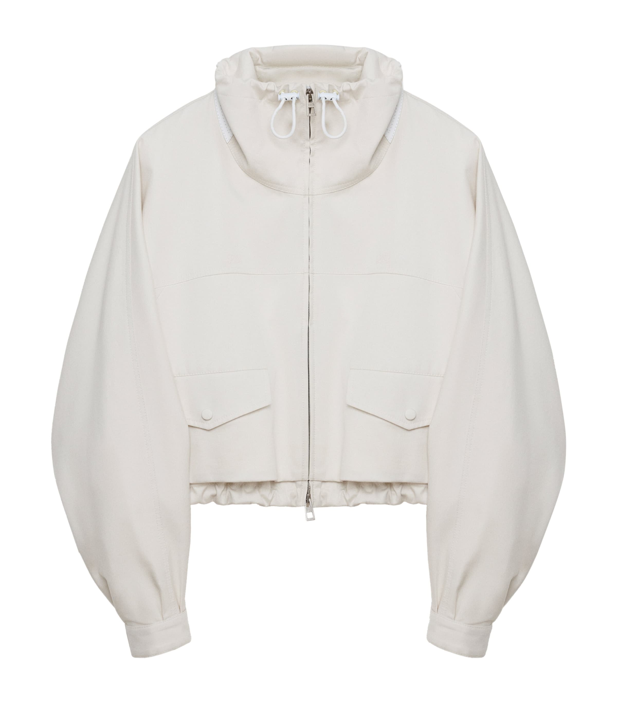 LOEWE Womens Cotton-Silk Bomber Jacket Ivory