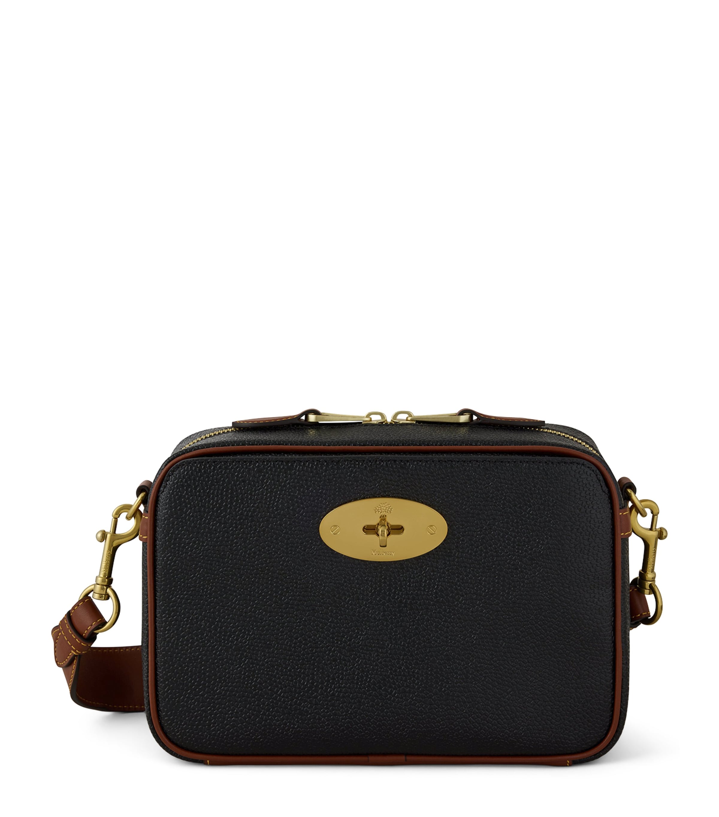 Mulberry Darley Camera Bag Black Cognac