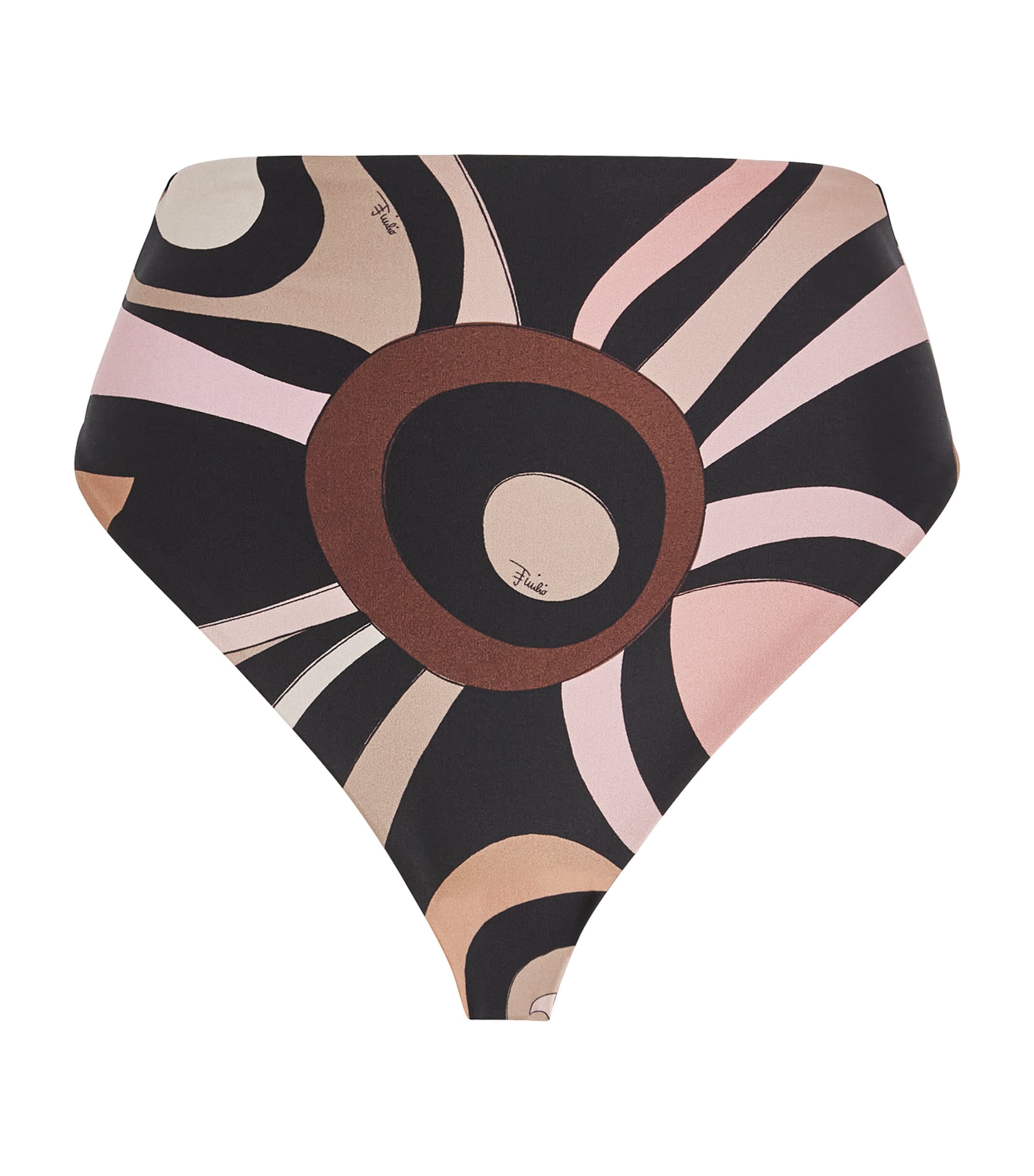 Marmo Print High-Rise Bikini Bottoms