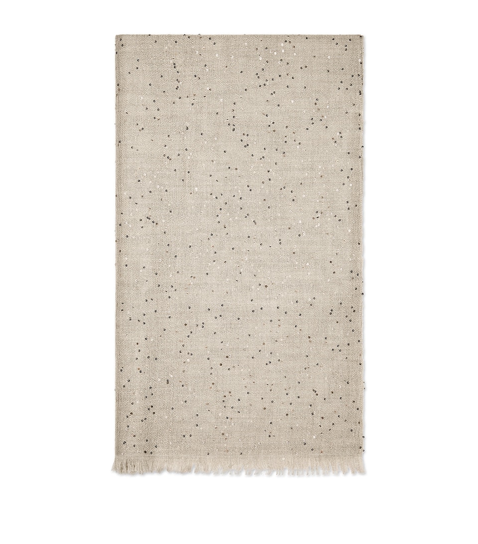 Cashmere-Silk Embellished Scarf