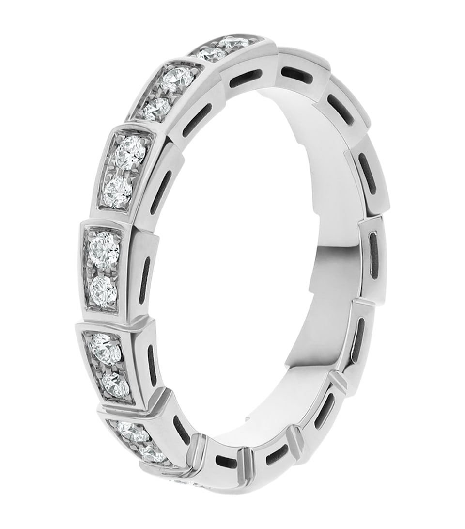 White Gold and Diamond Serpenti Viper Ring