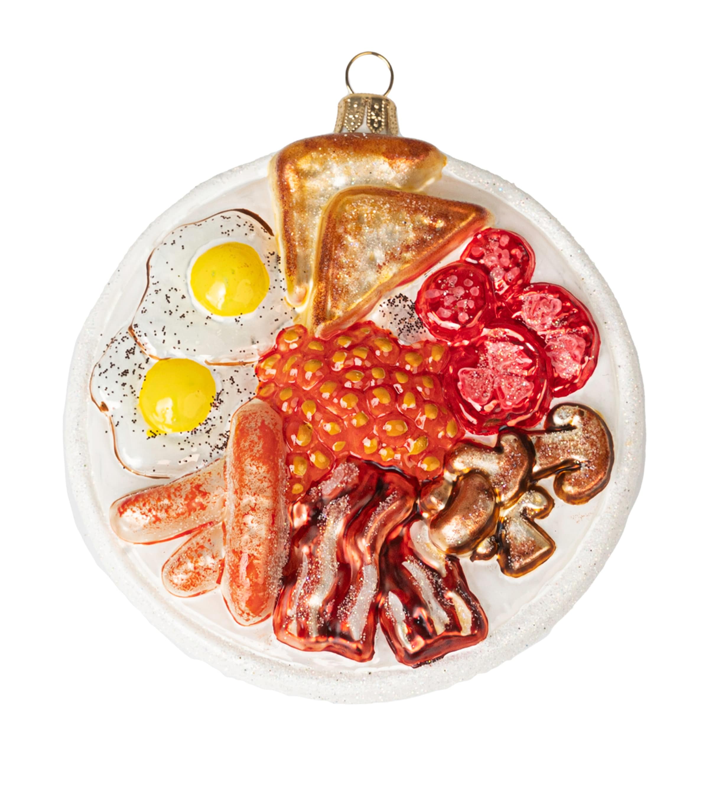 Glass Full English Breakfast Tree Decoration