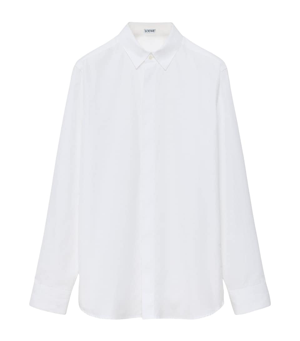 LOEWE Mens Poplin Anagram Shirt White