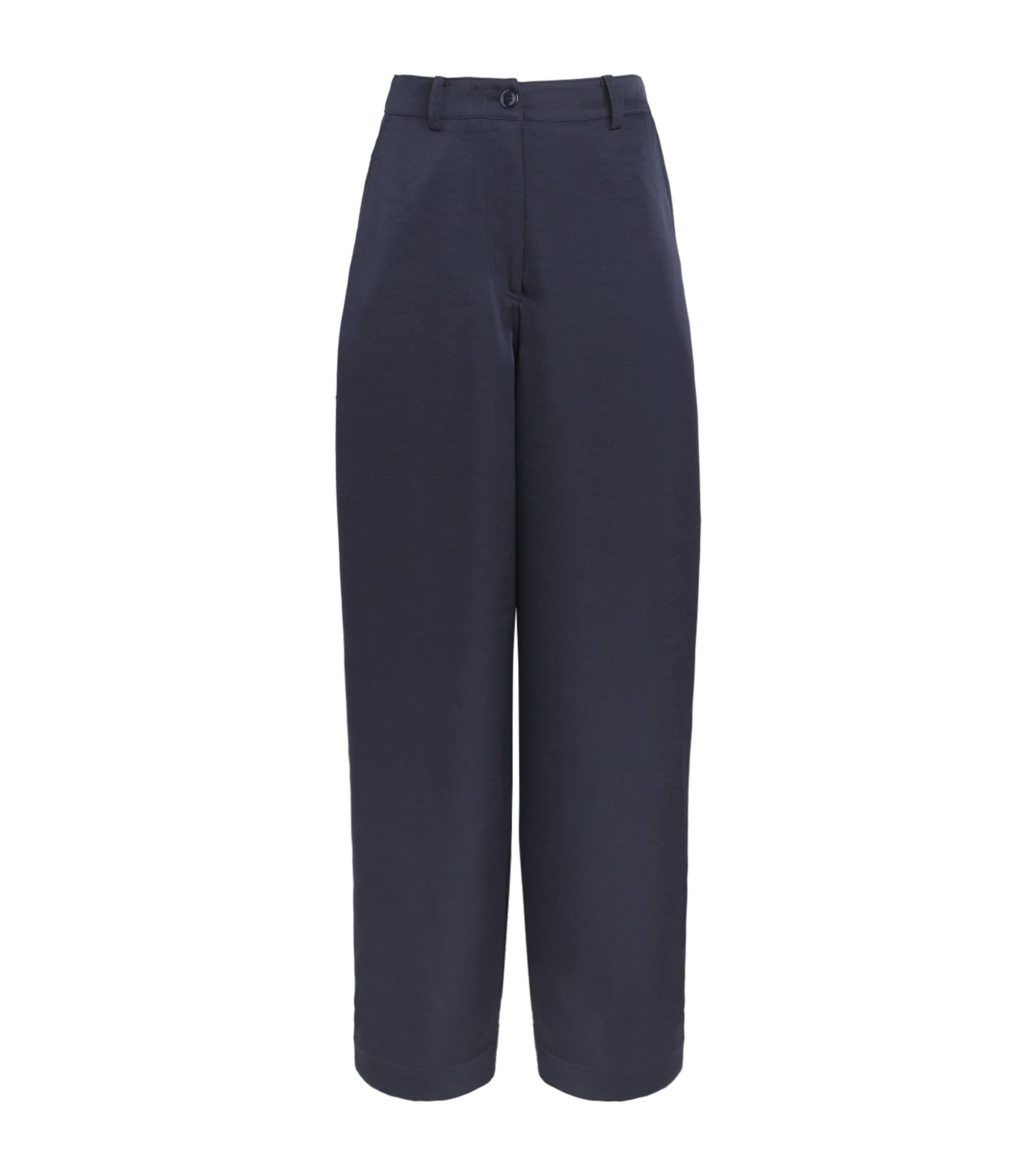 Claudie Pierlot Womens Wide-Leg Tailored Trousers Navy
