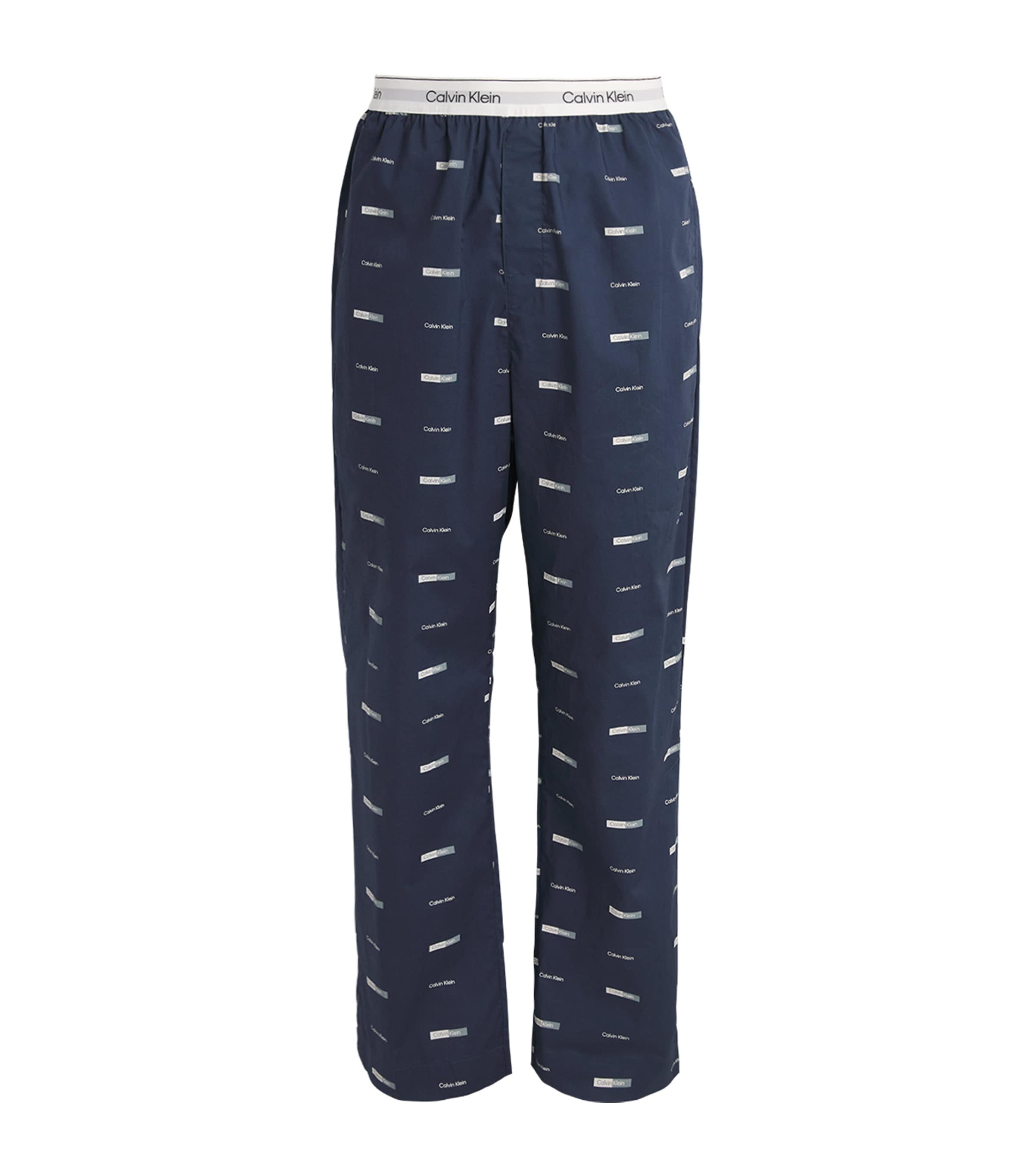 Calvin Klein Mens Cotton Poplin Logo Pyjama Bottoms Contrast Logo S