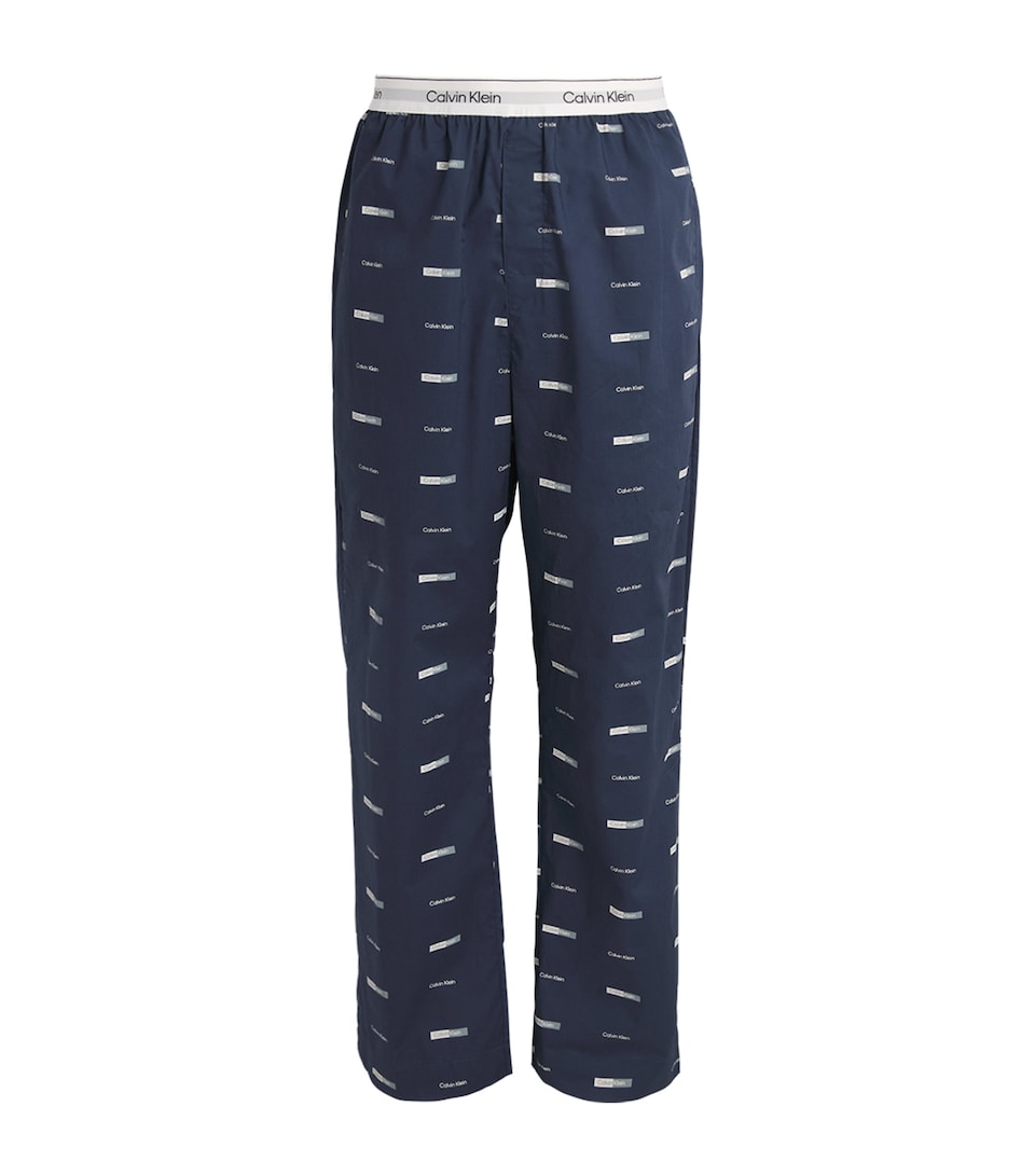 Calvin Klein Mens Cotton Poplin Logo Pyjama Bottoms Contrast Logo S