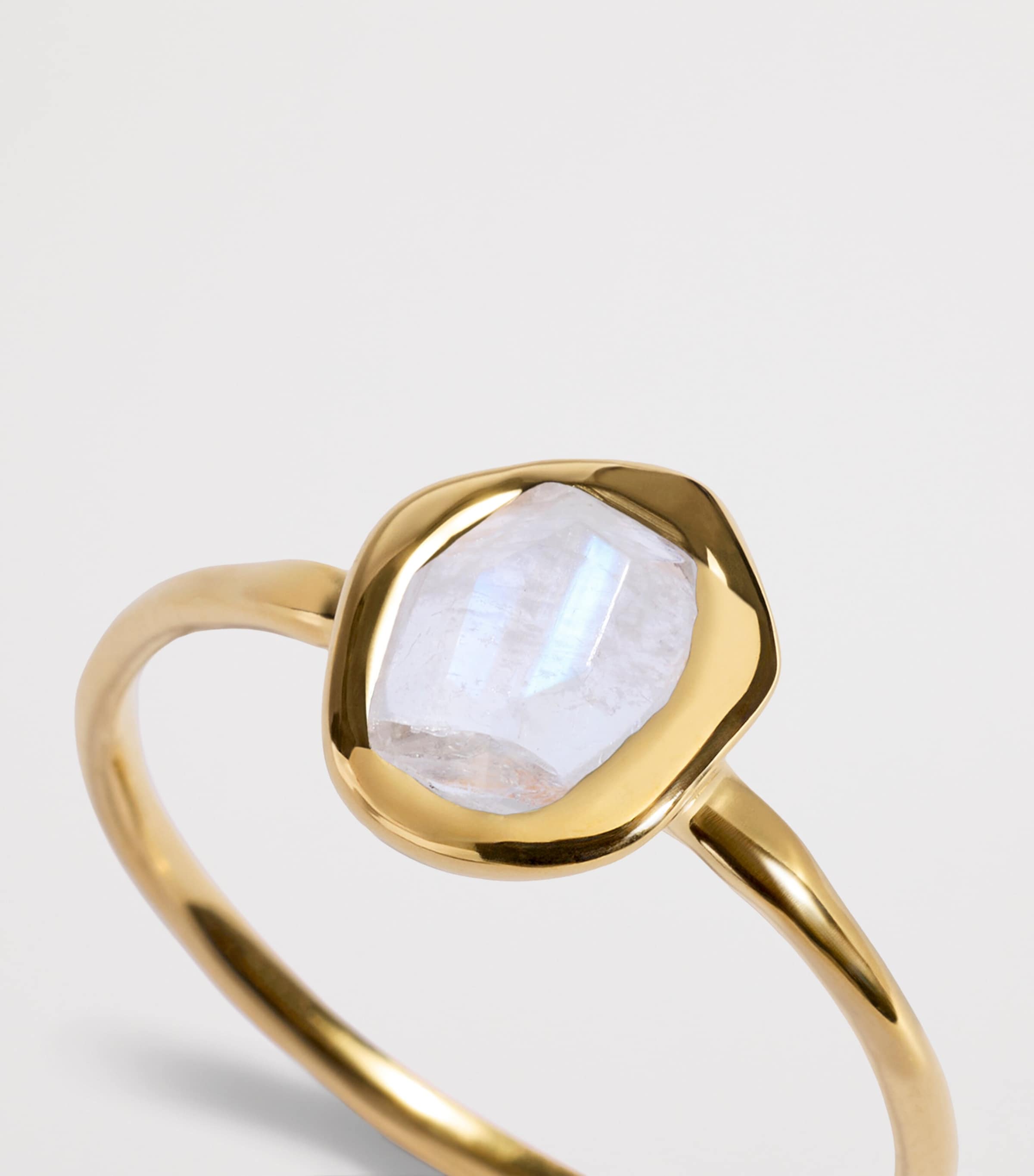 Monica Vinader Gold Vermeil and Moonstone Odyssey Ring White