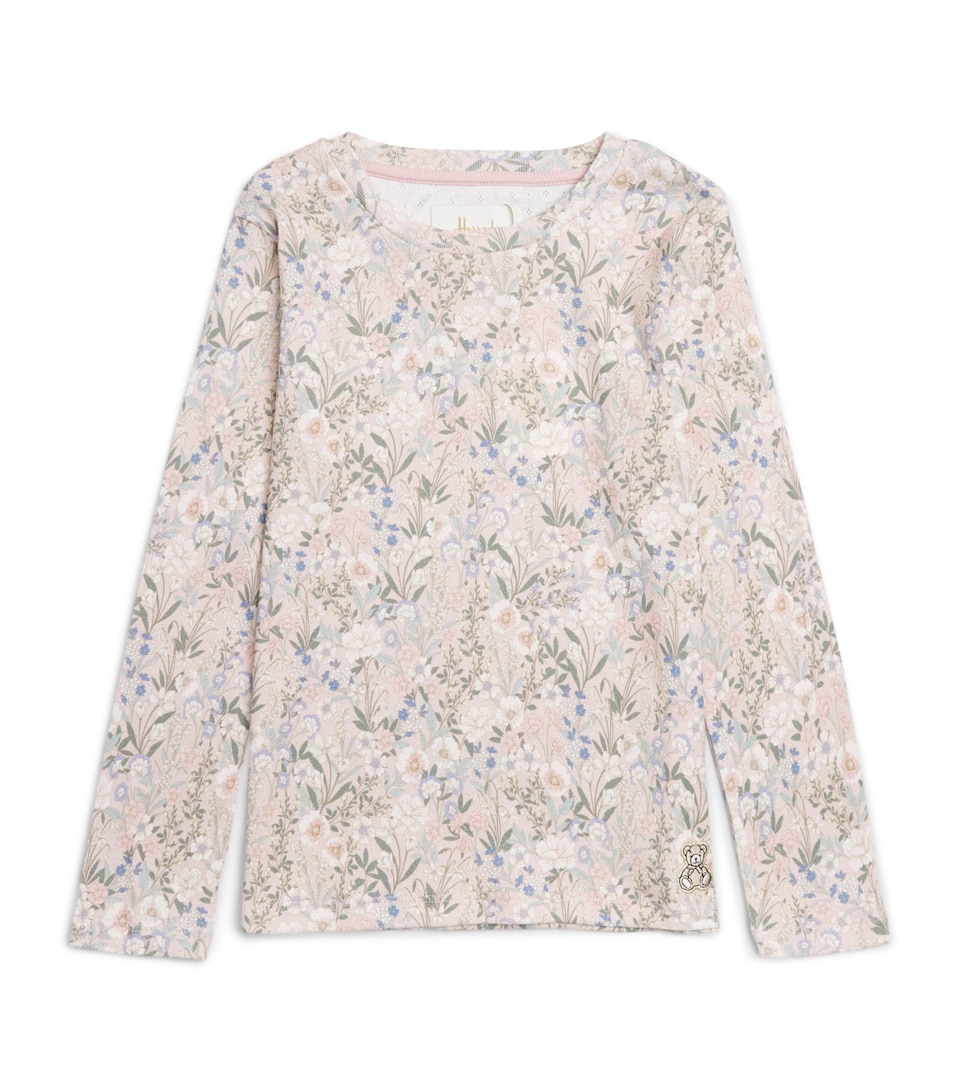 Harrods Cotton Floral Long-Sleeve T-Shirt (2-14 Years) Pink