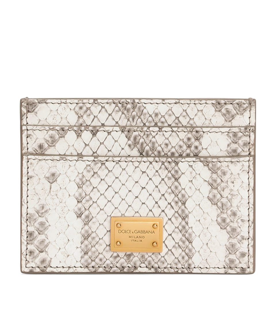 Dolce&Gabbana Snakeskin Card Holder White