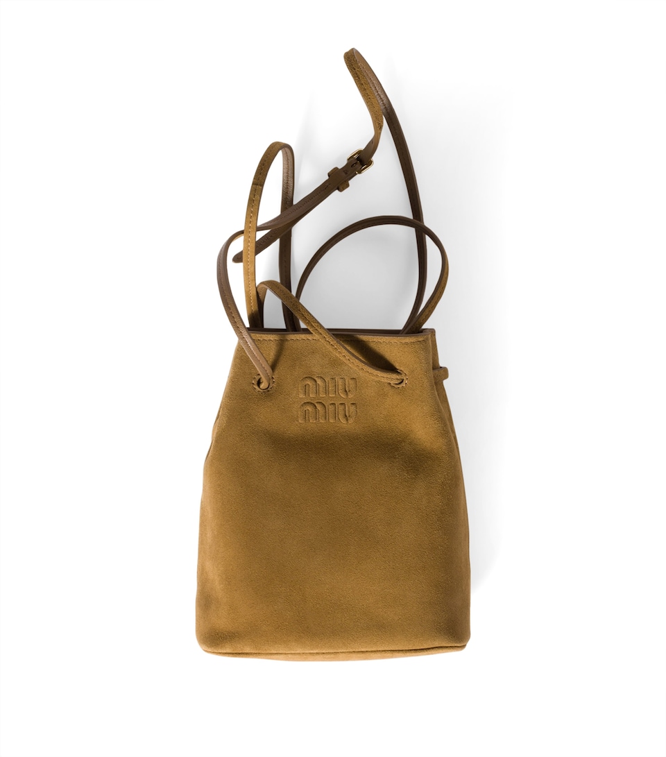 Miu Miu Womens Suede Logo Pouch
