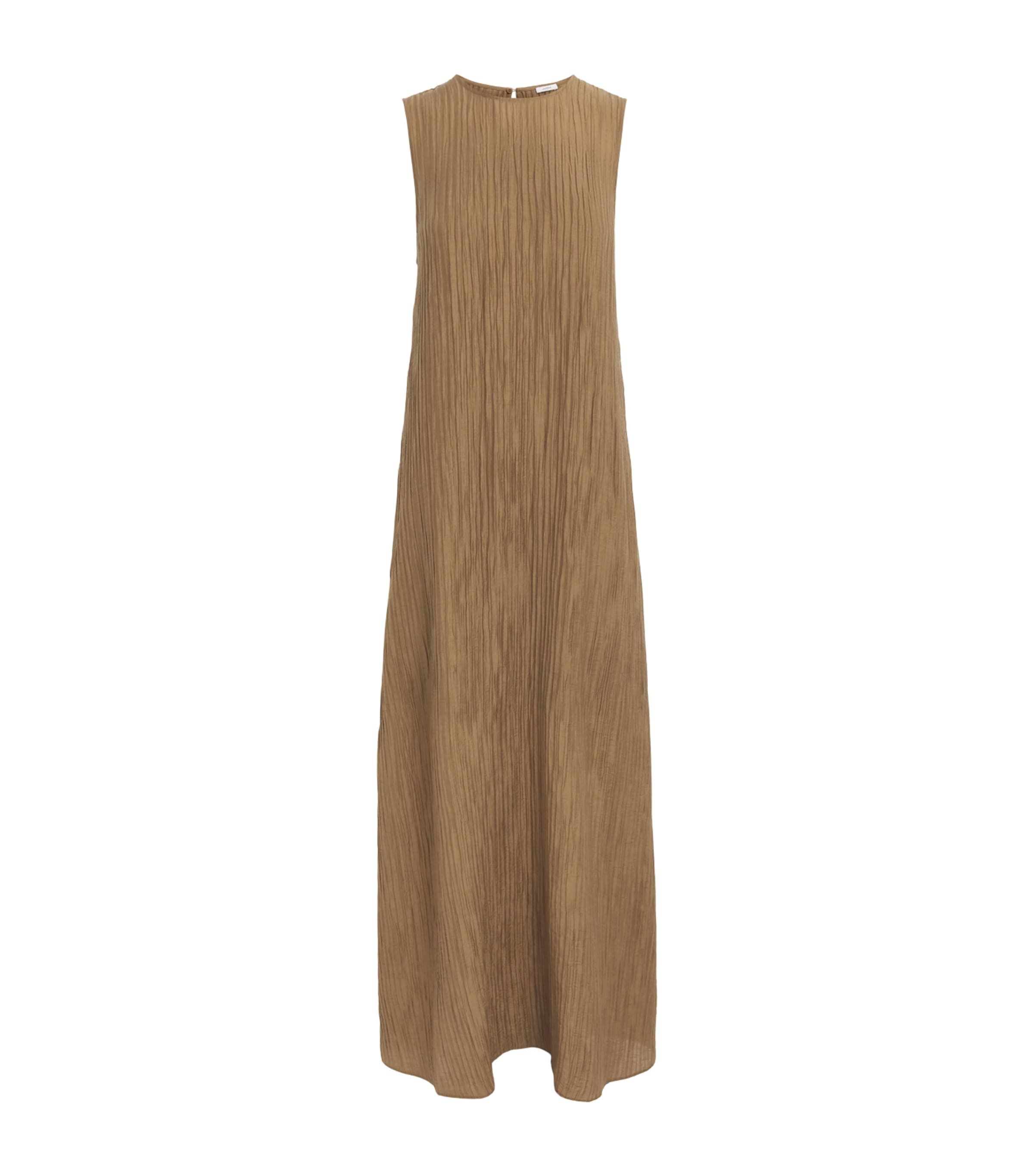 Joseph Womens Crinkle-Effect Dion Maxi Dress Taupe