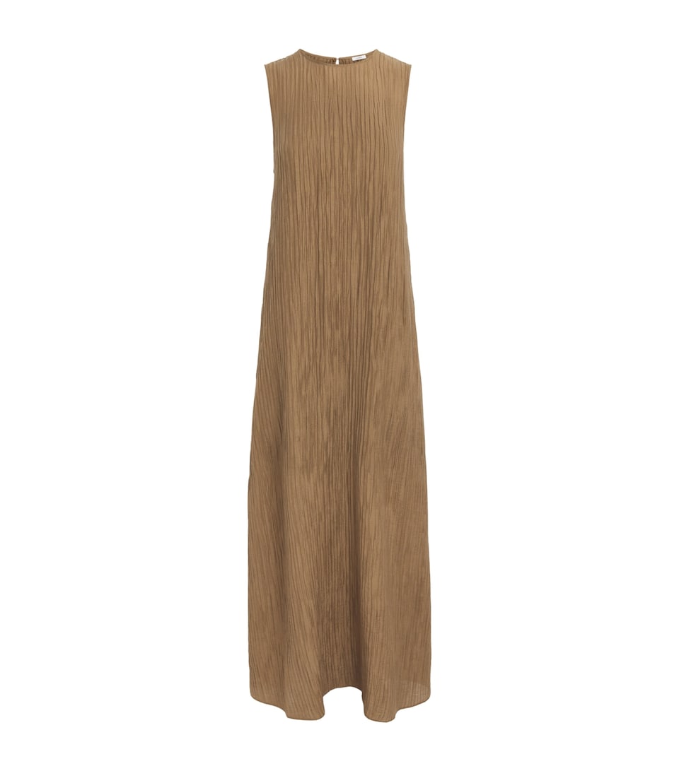 Joseph Womens Crinkle-Effect Dion Maxi Dress Taupe