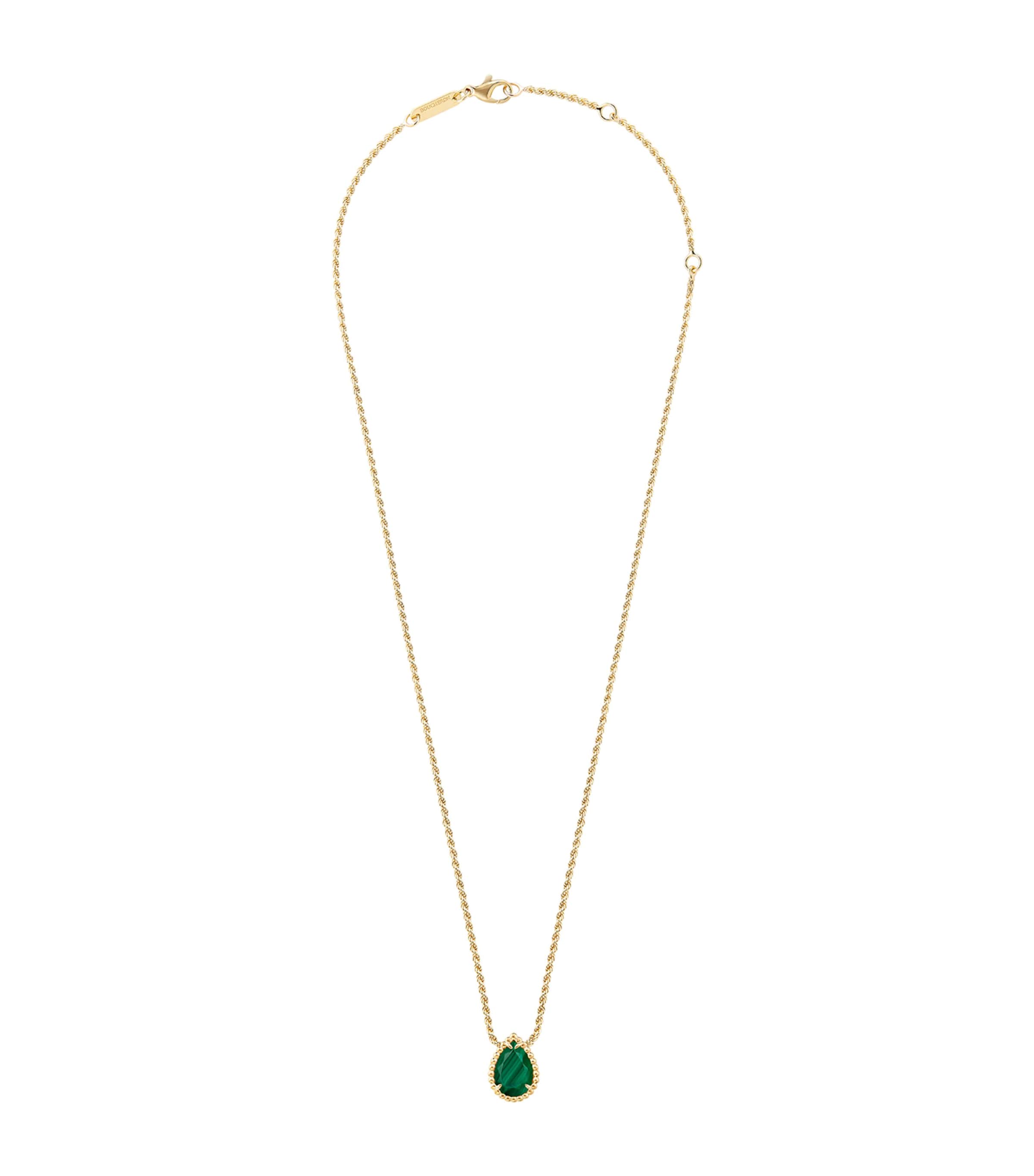 Yellow Gold and Malachite Serpent Bohème Pendant