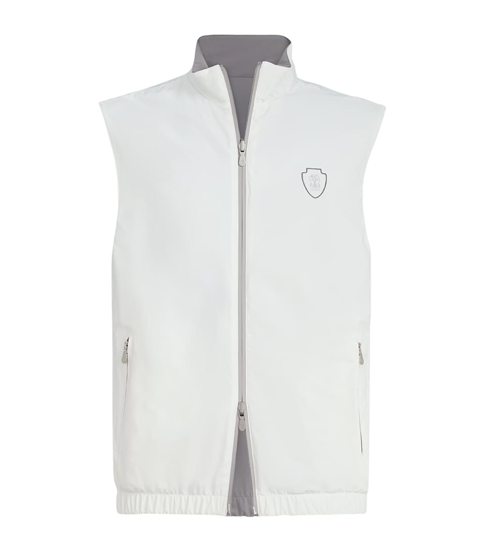 Brunello Cucinelli Mens Water-Resistant Crest Reversible Gilet