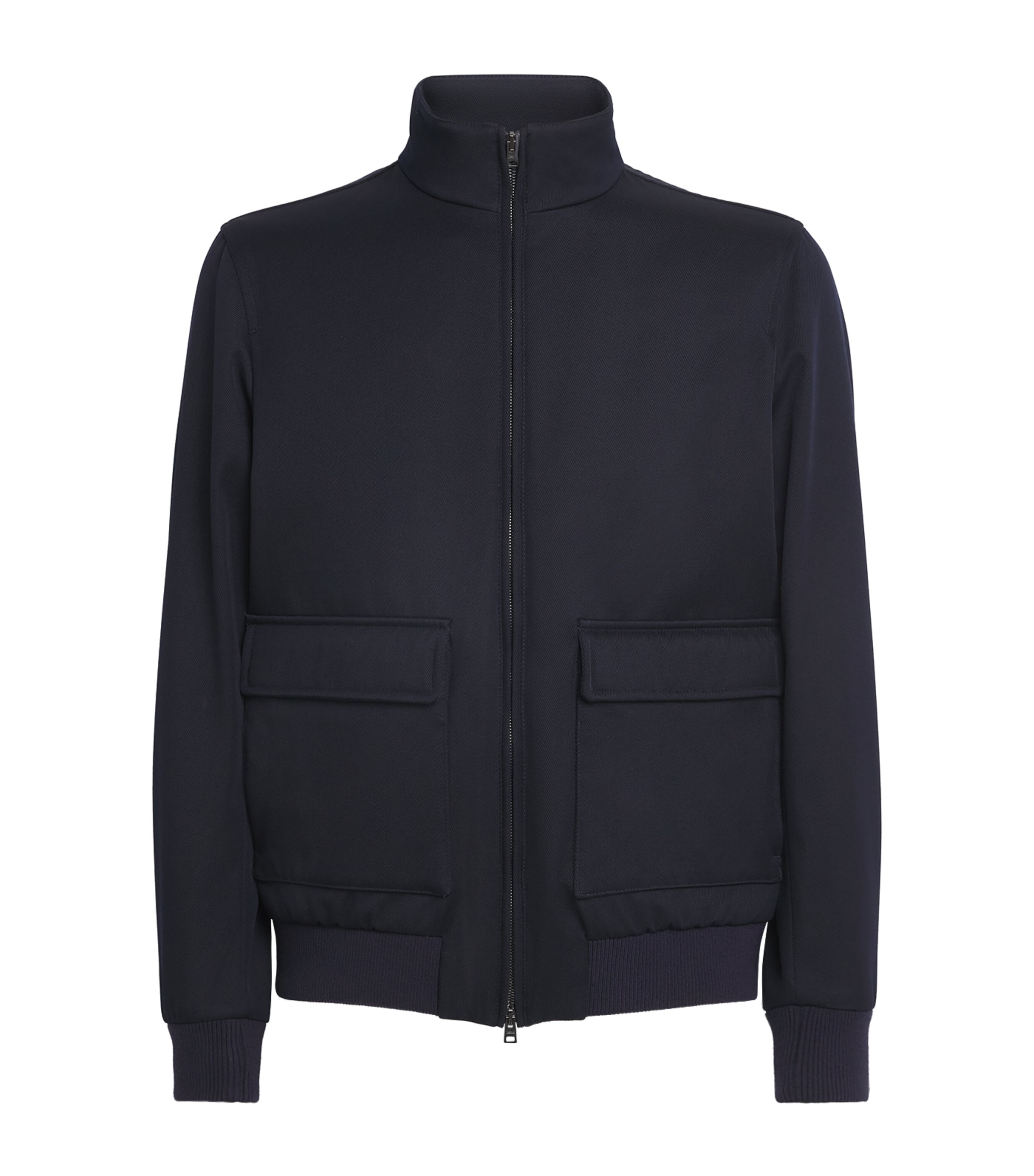 Herno Mens Wool Harrington Jacket Blu Navy