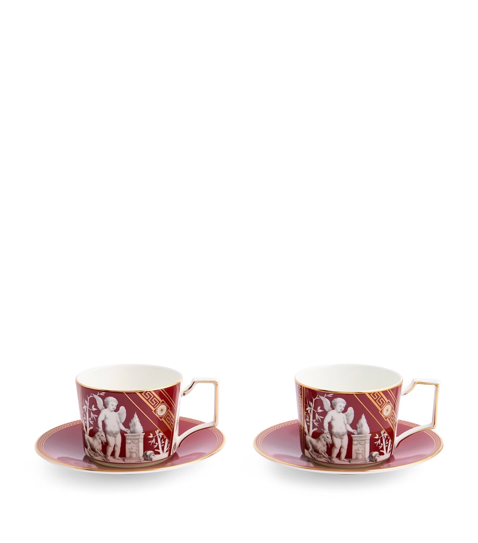 Set of 2 Renaissance Teacups and Saucers