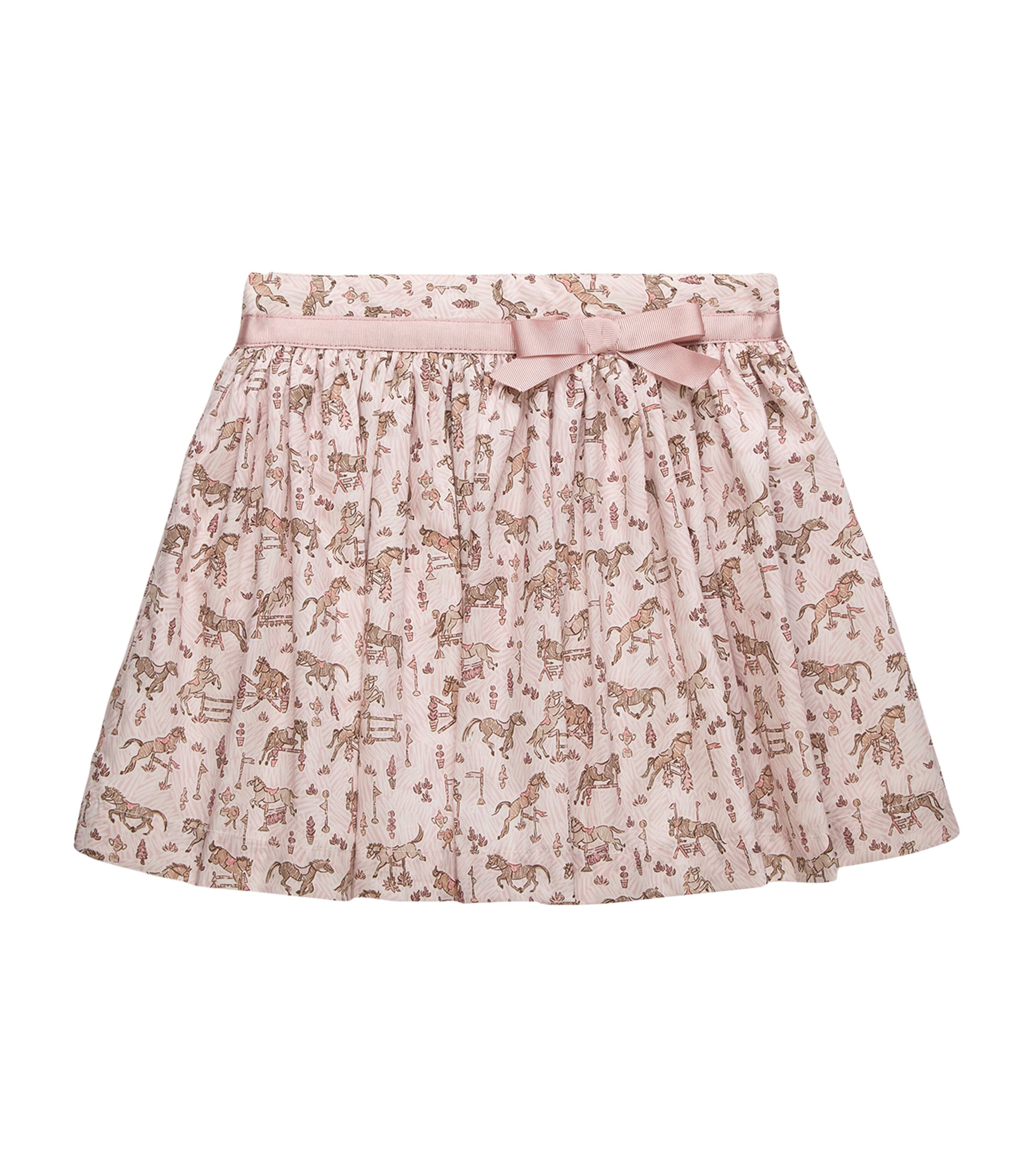 Trotters Cotton Gymkhana Print Skirt (2-5 Years) Pink