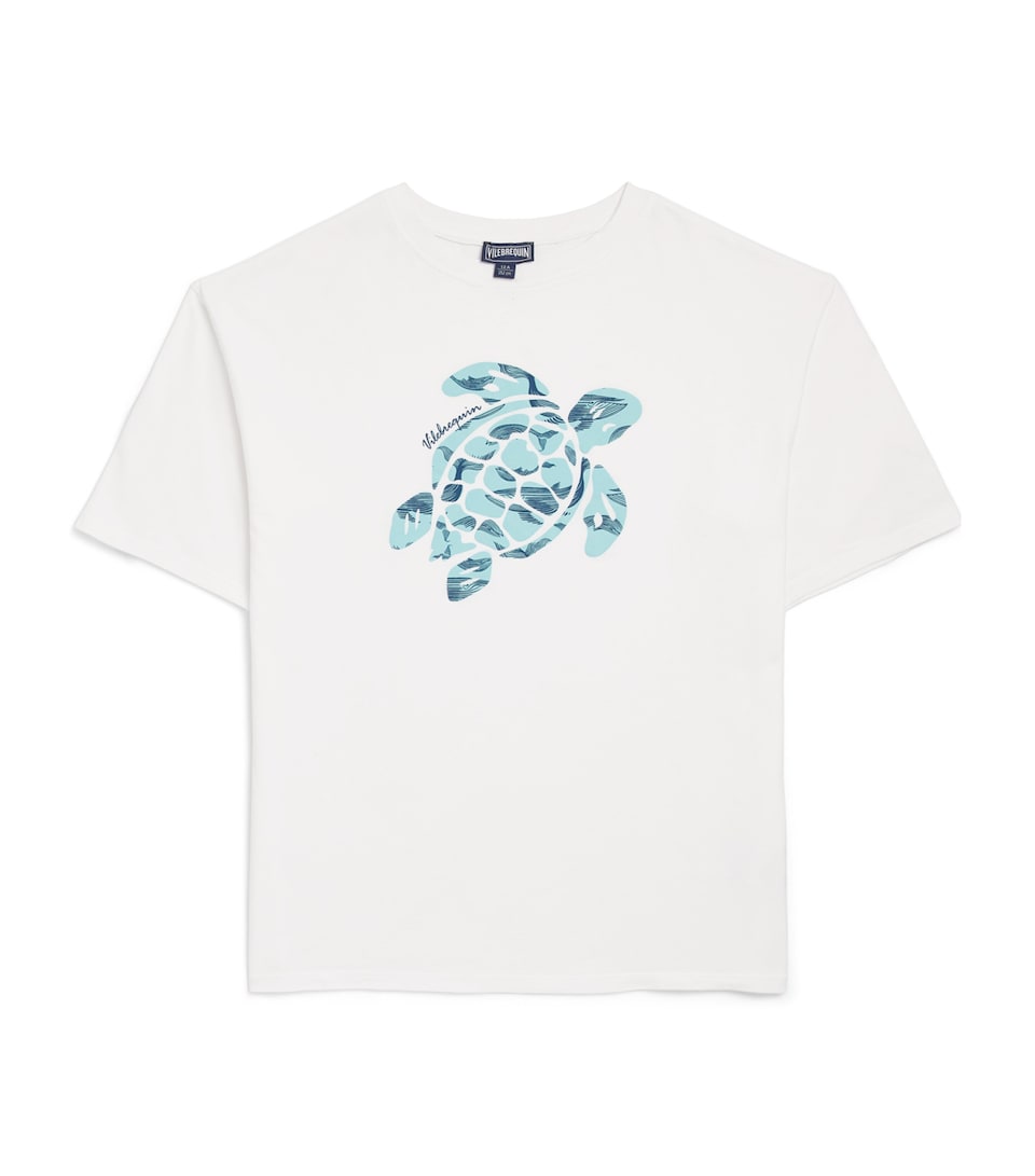 Cotton Oversized Turtle Logo T-Shirt (2-14 Years)