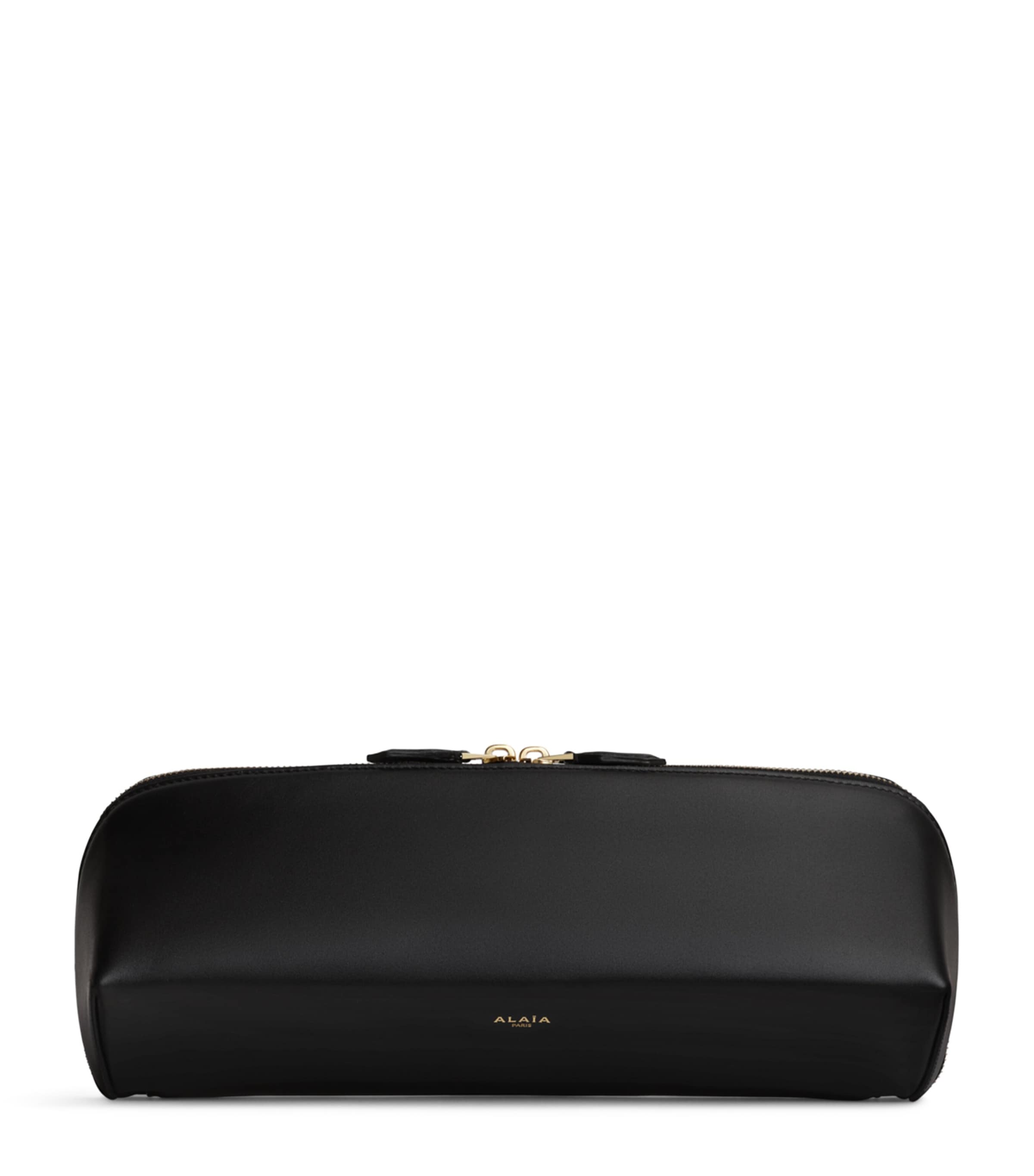 Alaïa Leather Delta Clutch Bag Black