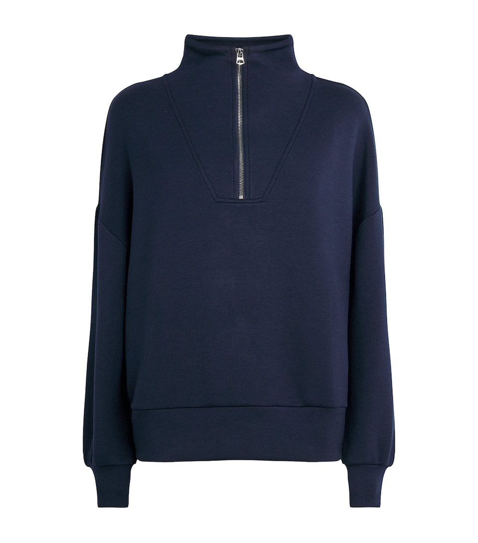 Varley Womens DoubleSoft Hawley Half-Zip Sweatshirt Navy