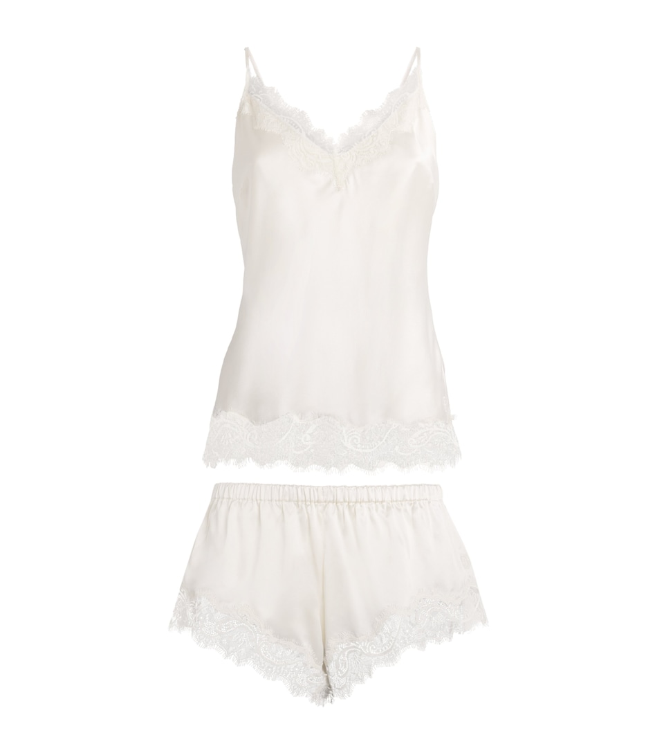 Harrods Womens Silk Camisole and Shorts Set Ivory