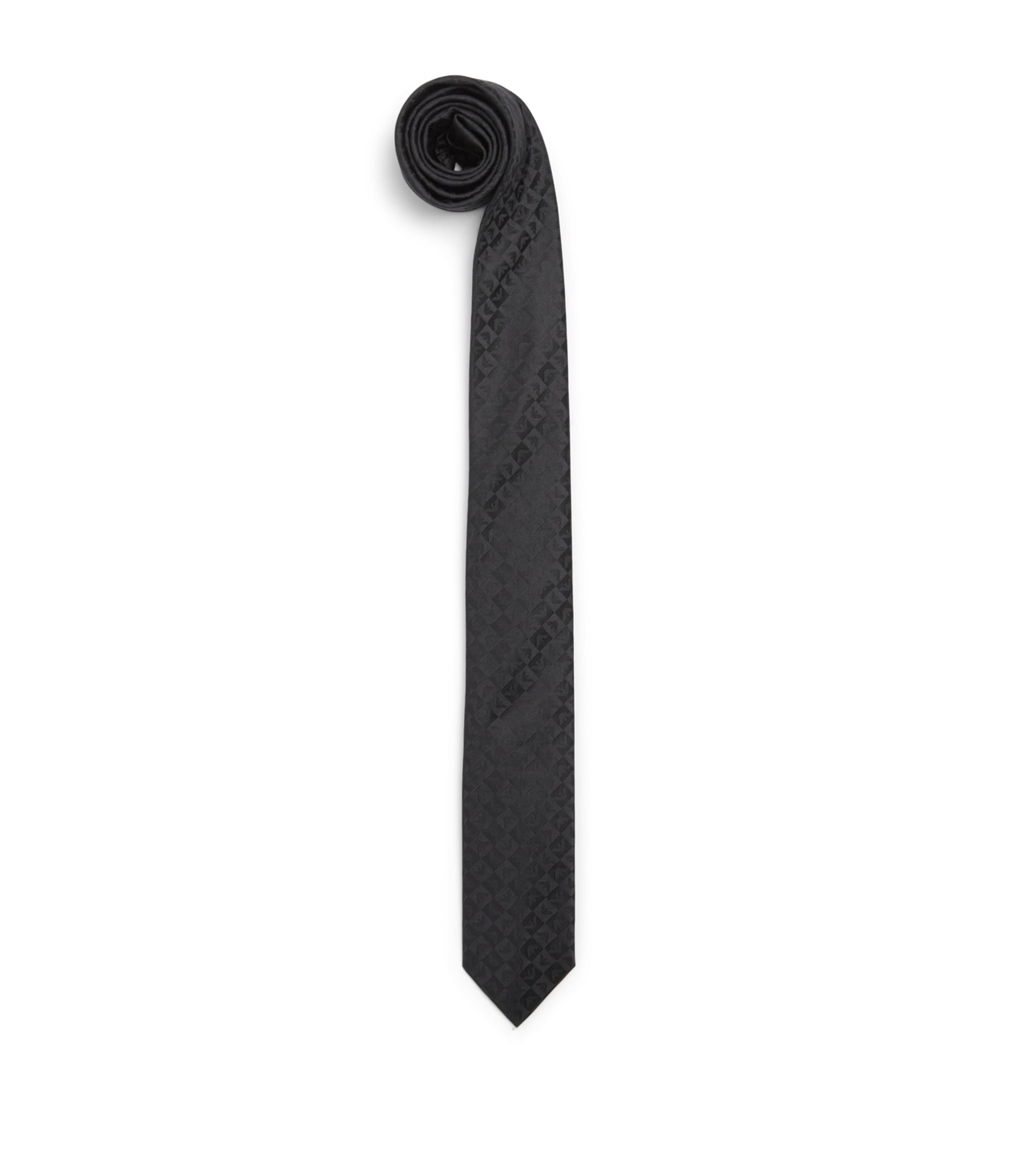 Emporio Armani Silk Jacquard Logo Tie