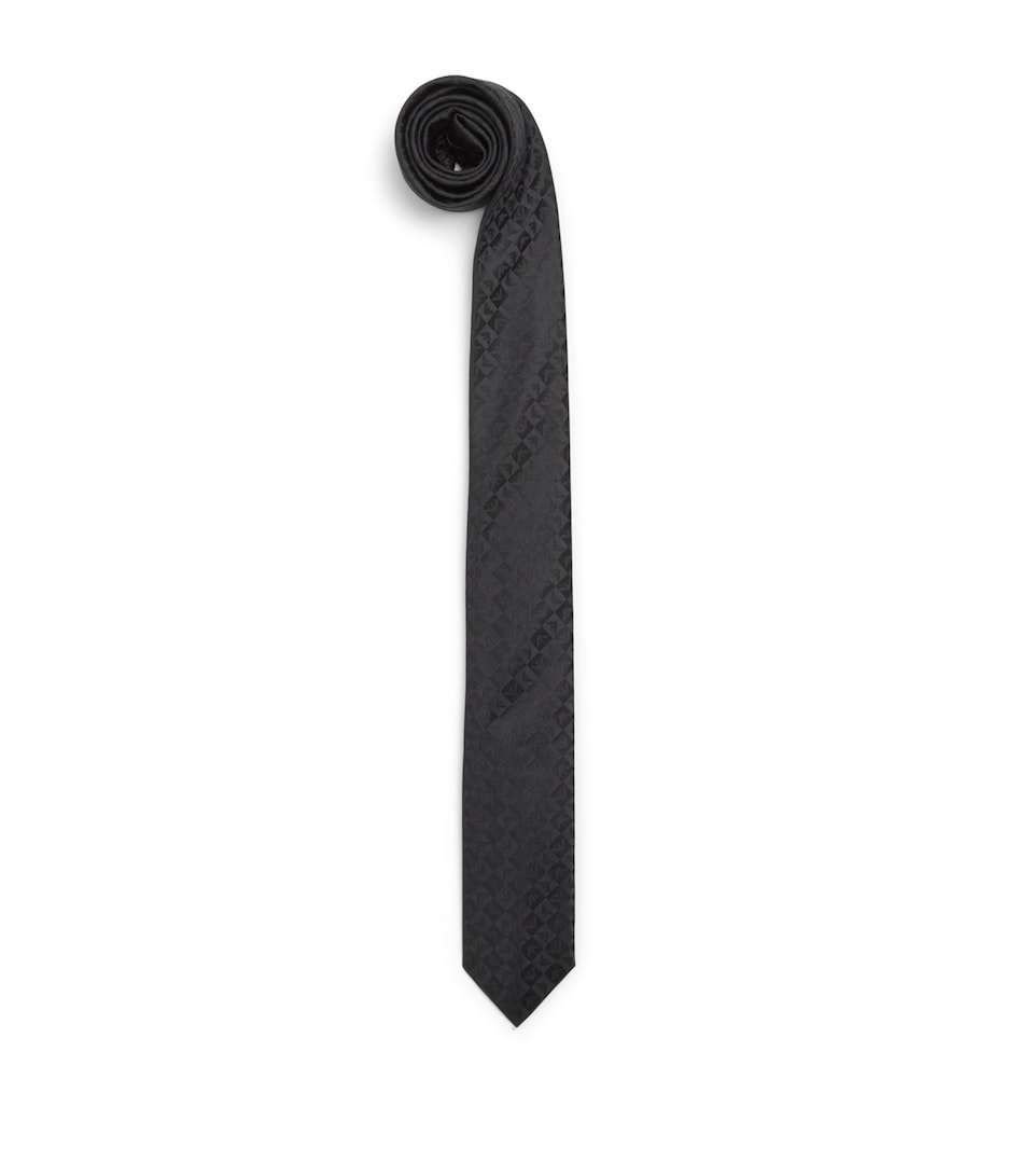 Emporio Armani Silk Jacquard Logo Tie