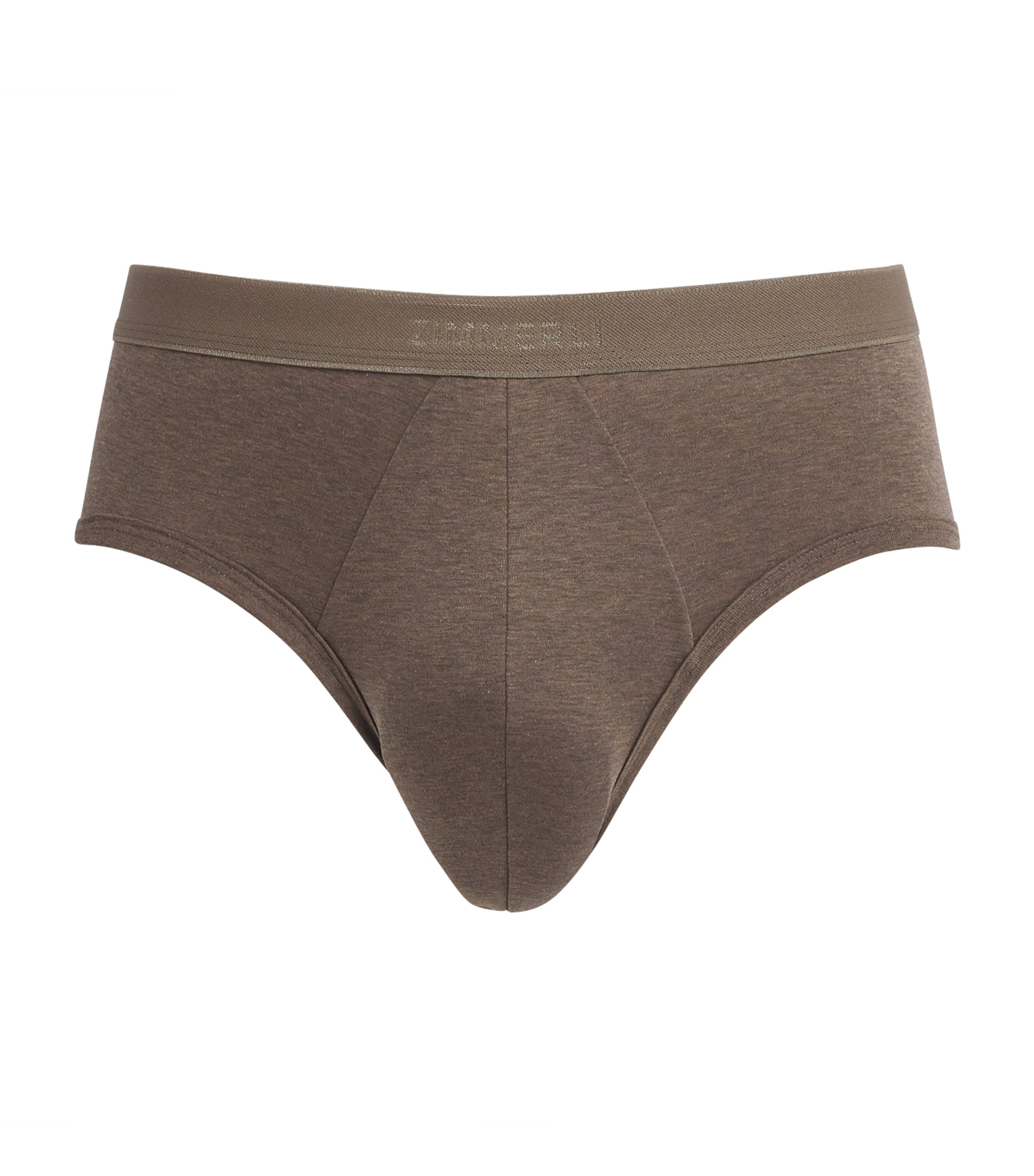 Zimmerli Mens Sea Island Cotton Briefs Brown Melange