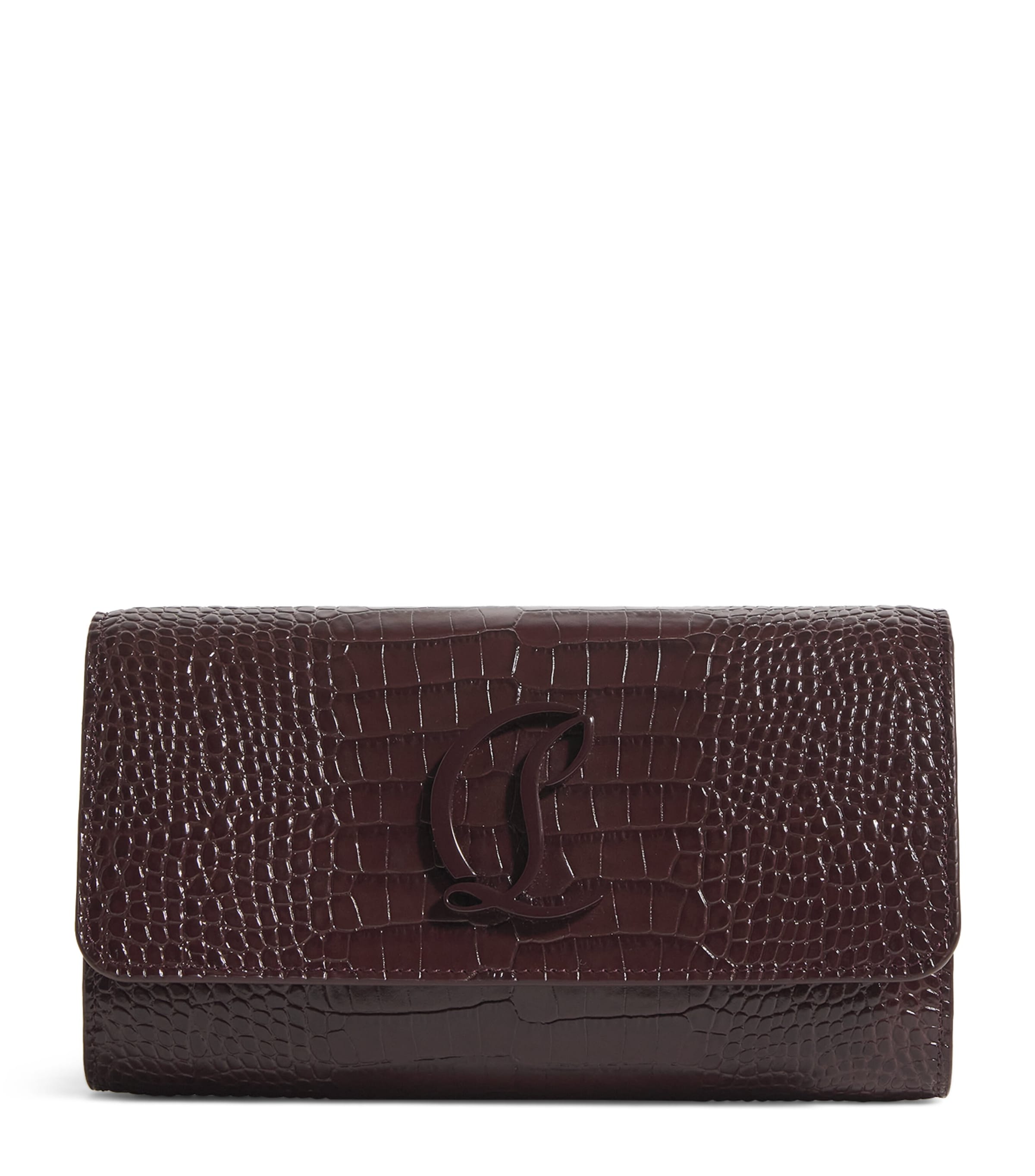 Loubi54 Alligator-Embossed Leather Chain Wallet