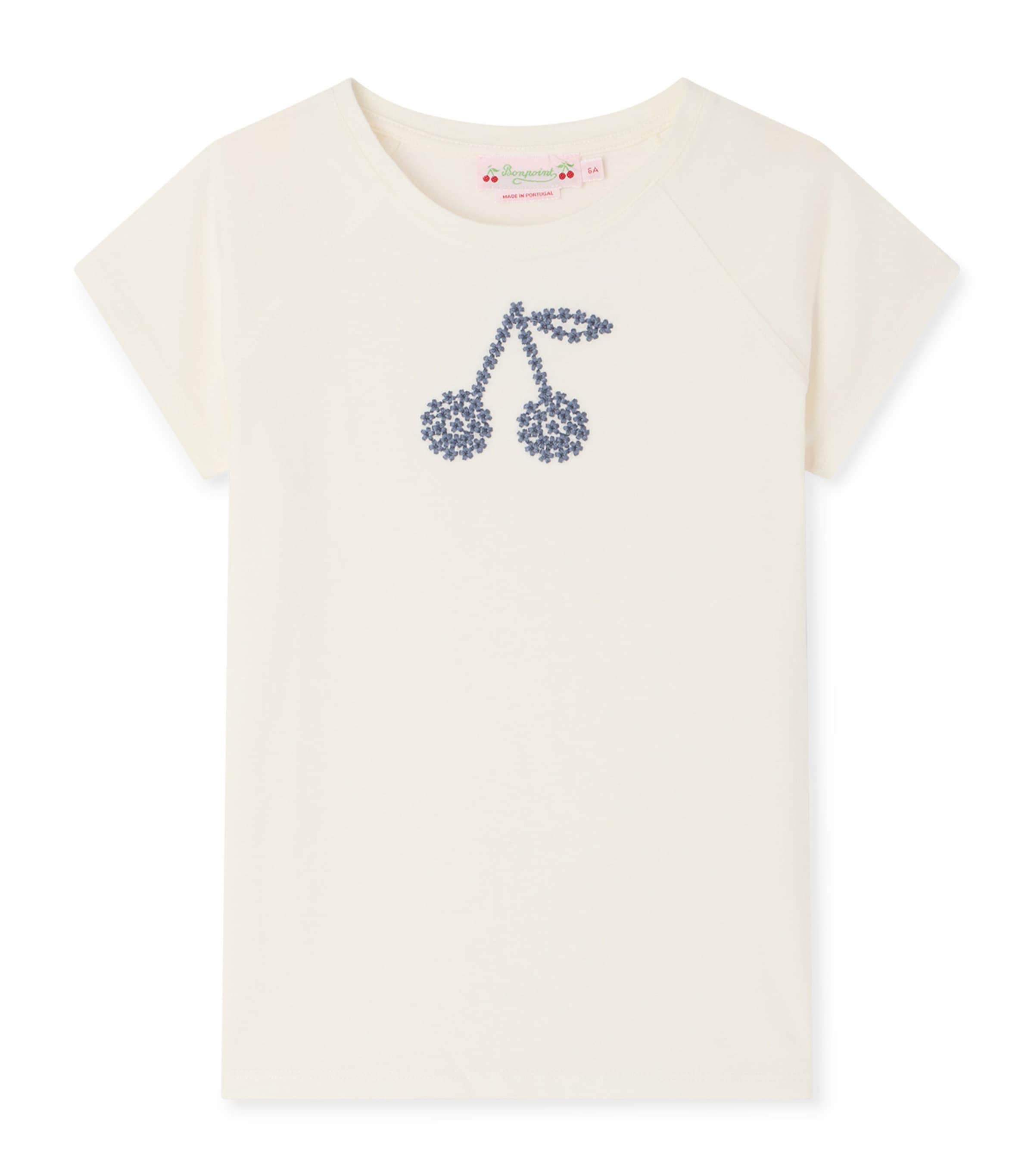 Bonpoint Cotton Cherry T-Shirt (10-14 Years) Upb Blanc Lait