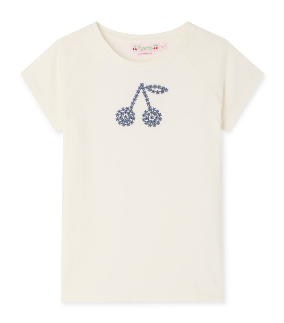 Bonpoint Cotton Cherry T-Shirt (10-14 Years) Upb Blanc Lait