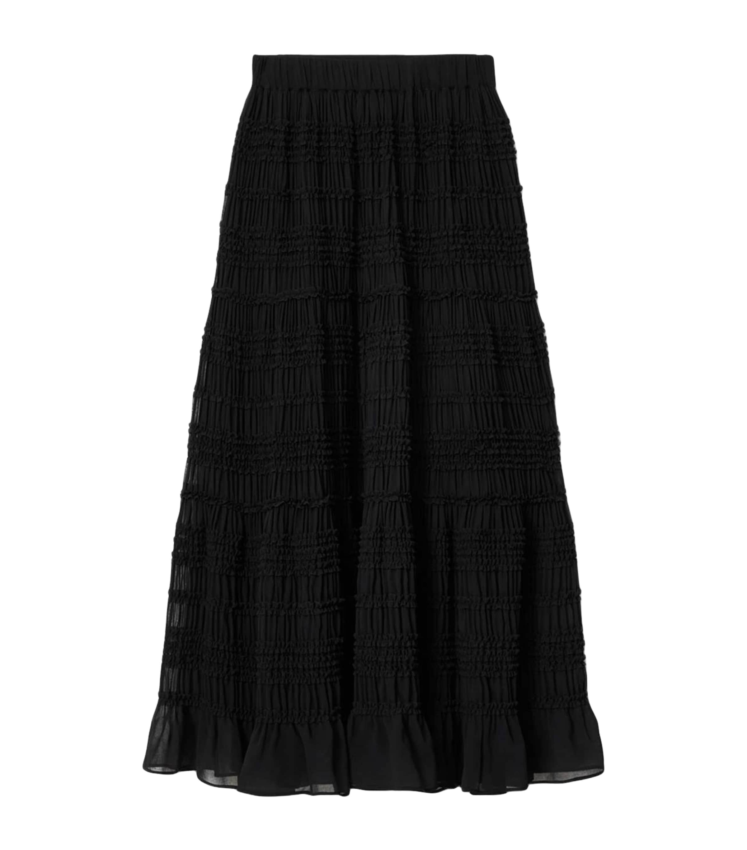 AllSaints Womens Shirred Lotus Maxi Skirt Black