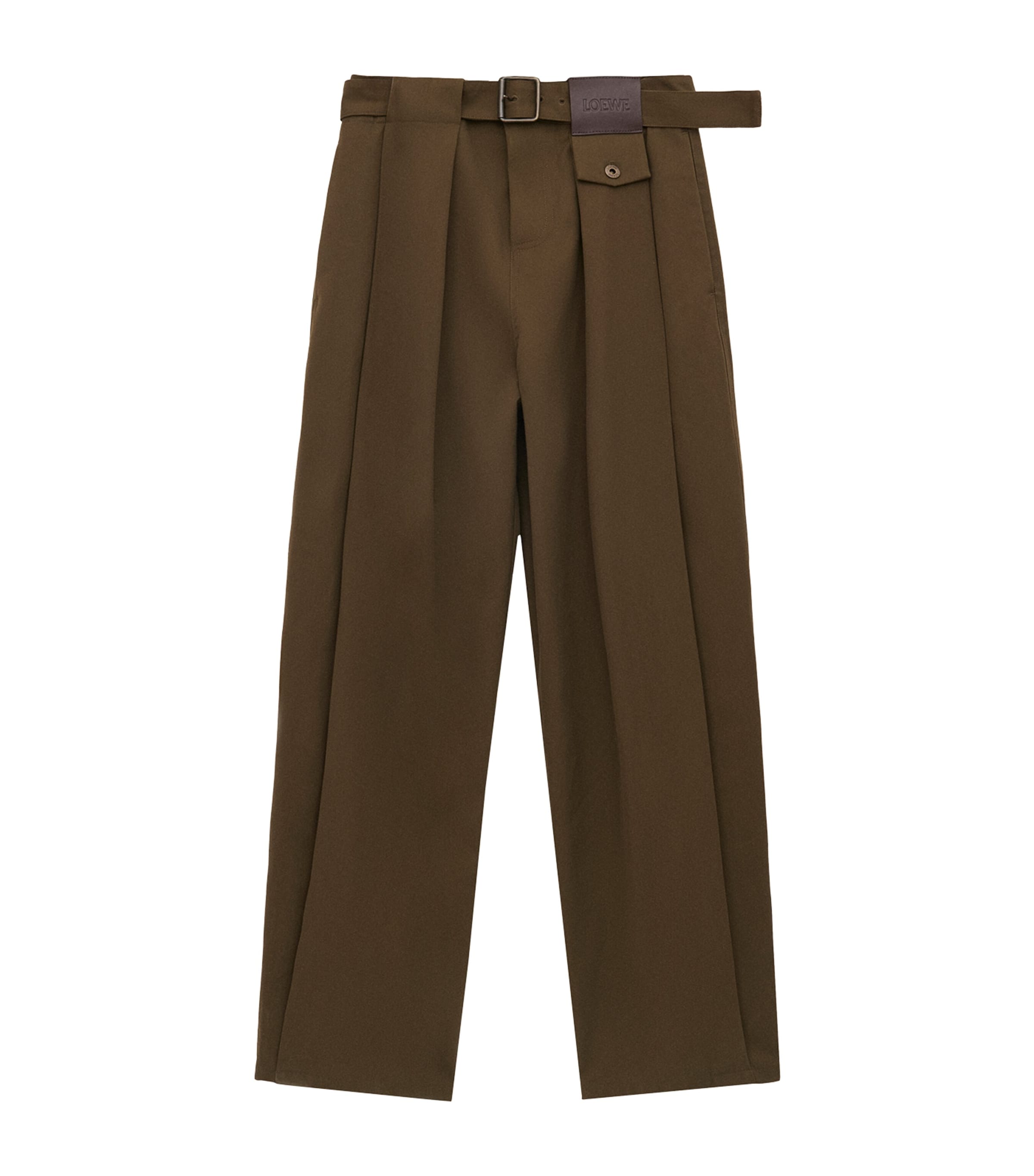 Cotton-Silk Pleated Trousers