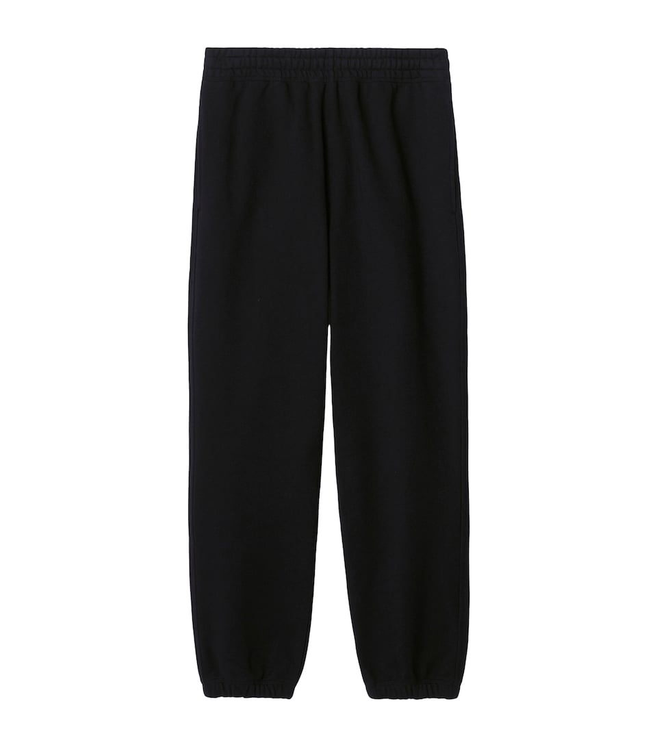 Cotton Check-Detail Sweatpants