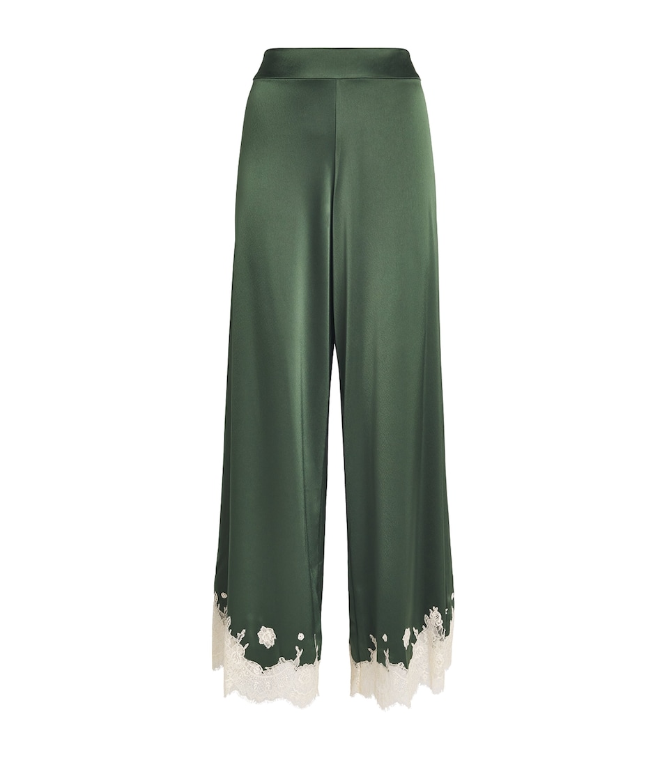 Alice+Olivia Womens Wide-Leg Athena Trousers Dark Fern