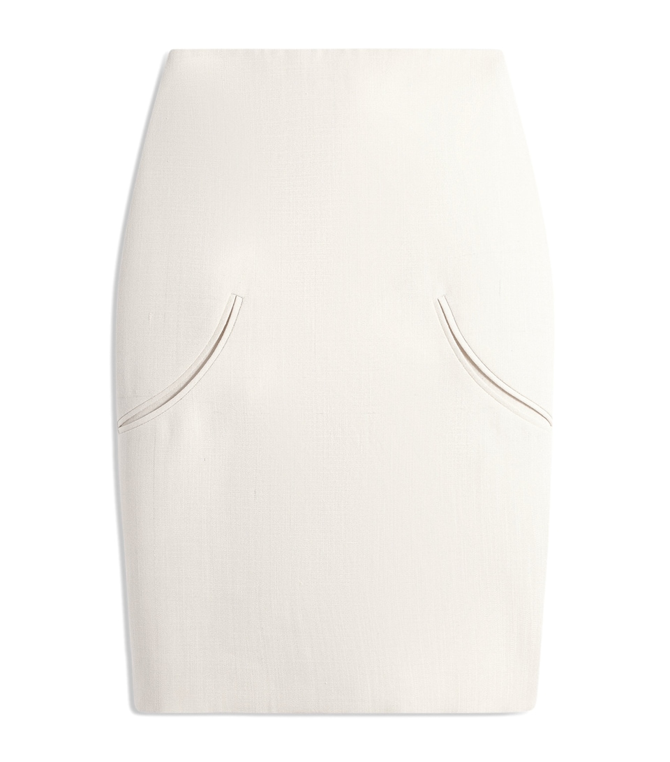 Schiaparelli Womens Zipped Pencil Midi Skirt White