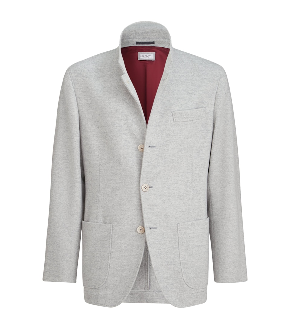 Brunello Cucinelli Mens Water-Resistant Cashmere Blazer Grey