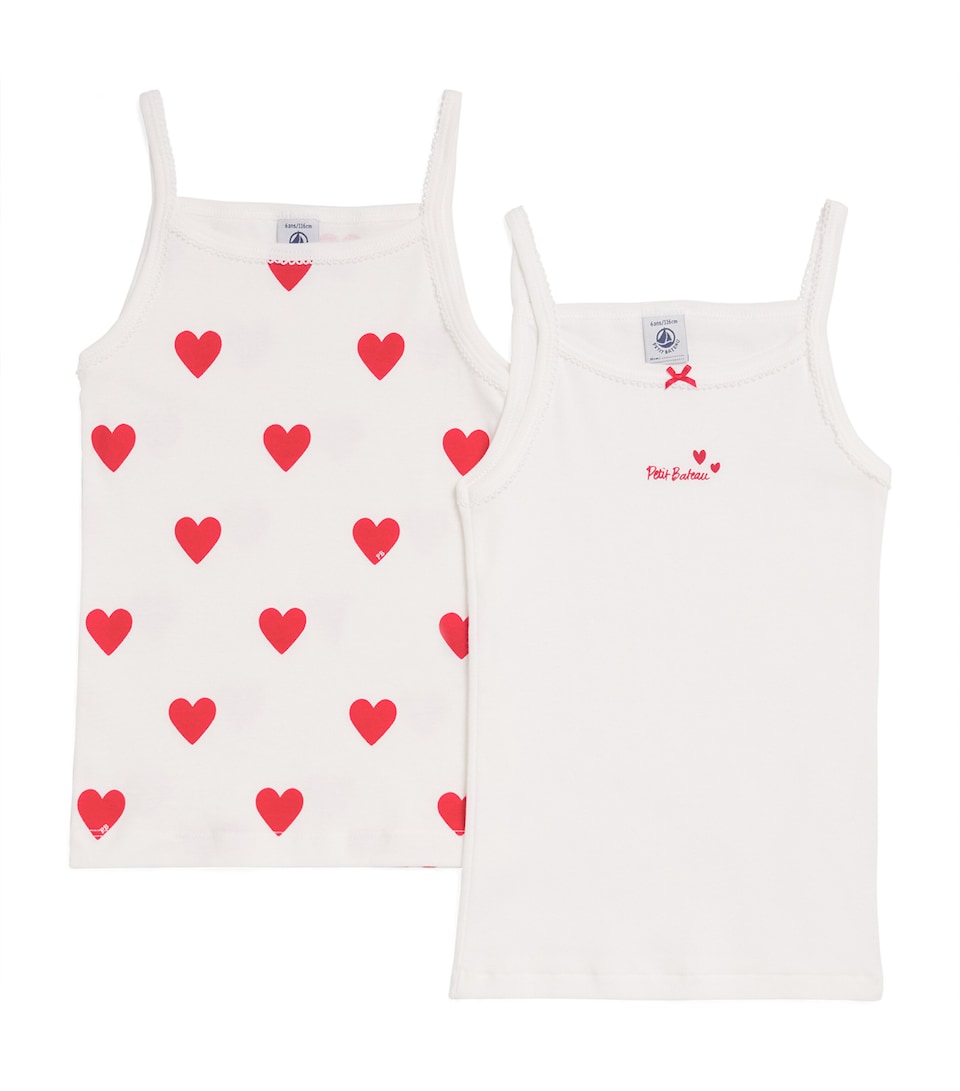Set of 2 Cotton Heart Tank Tops (4-12 Years)
