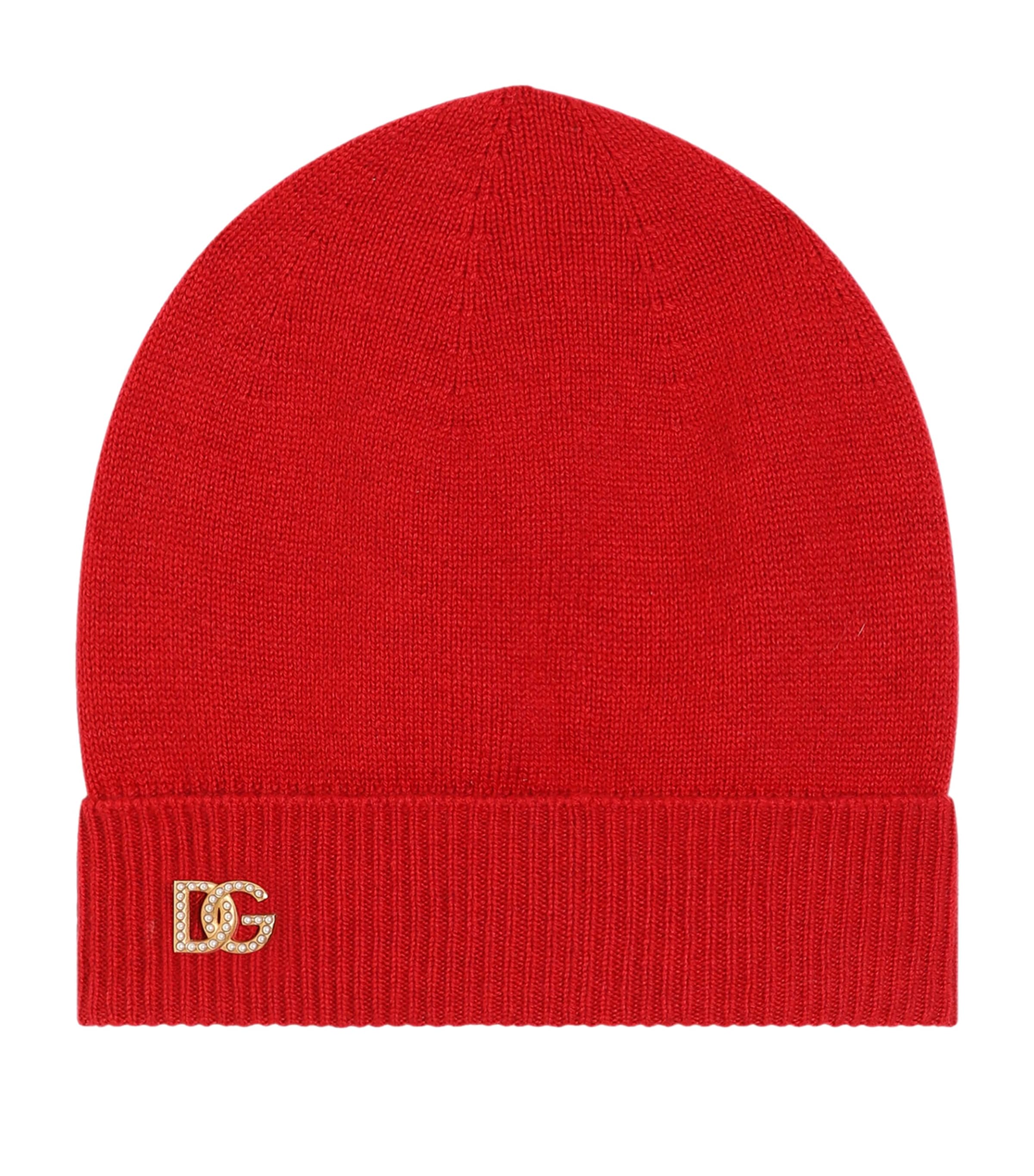 Dolce&Gabbana Virgin Wool Beanie Bright Red