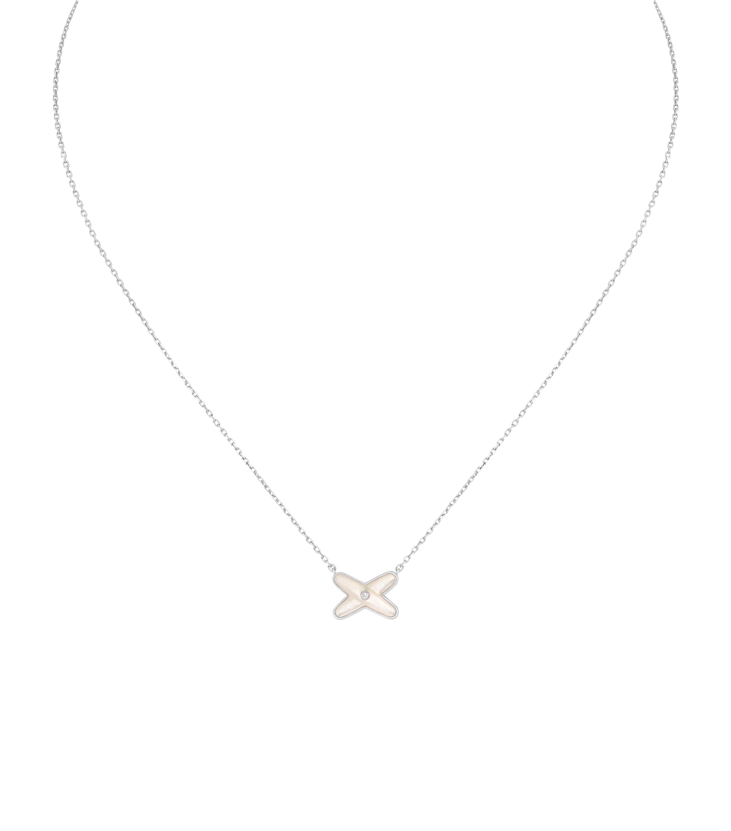 White Gold, Diamond and Mother-of-Pearl Jeux de Liens Pendant Necklace