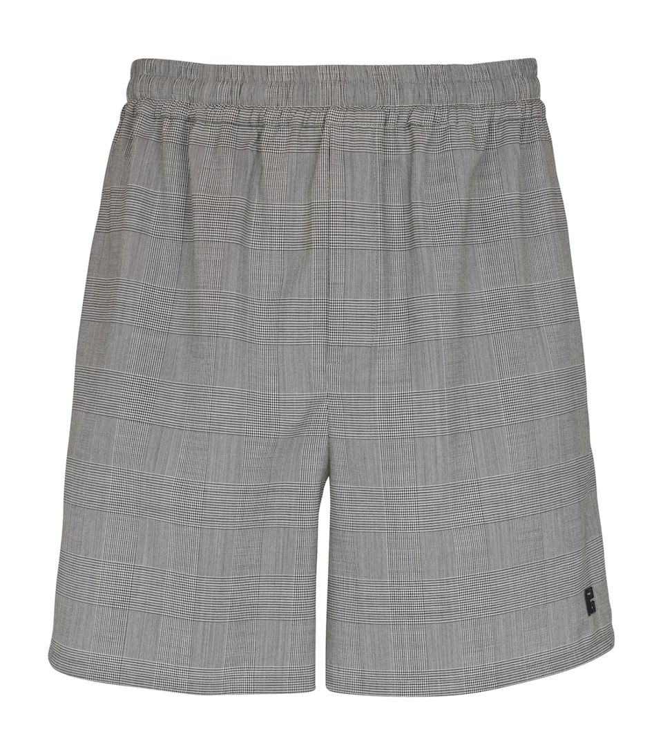 Virgin Wool Check Shorts