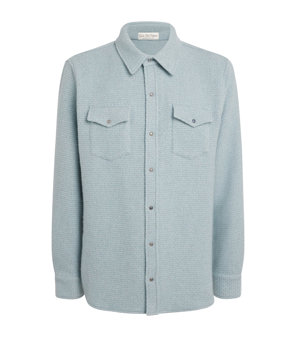 Cashmere Waffle-Knit Overshirt